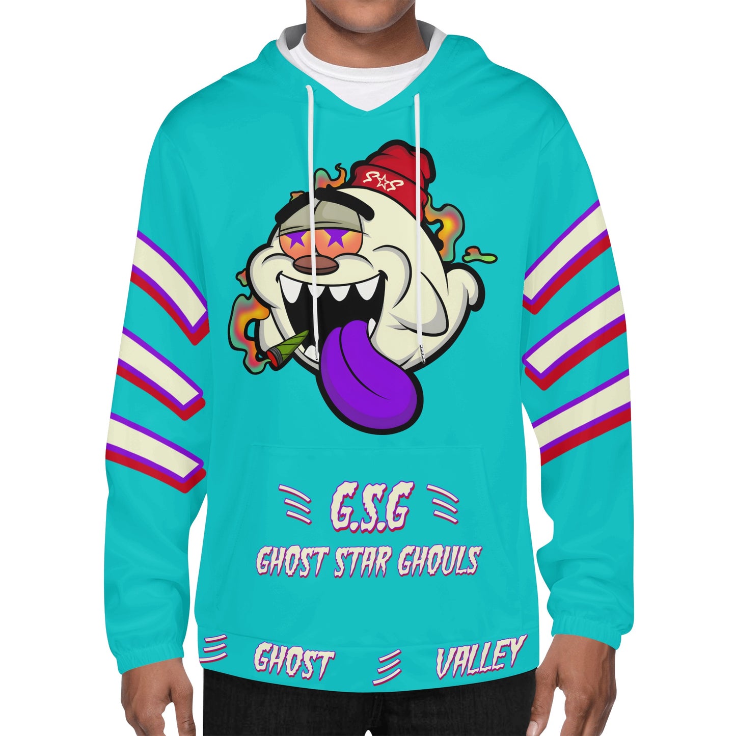 G.S.G Ghost Star Ghouls Mens Turquoise Lightweight Hoodie