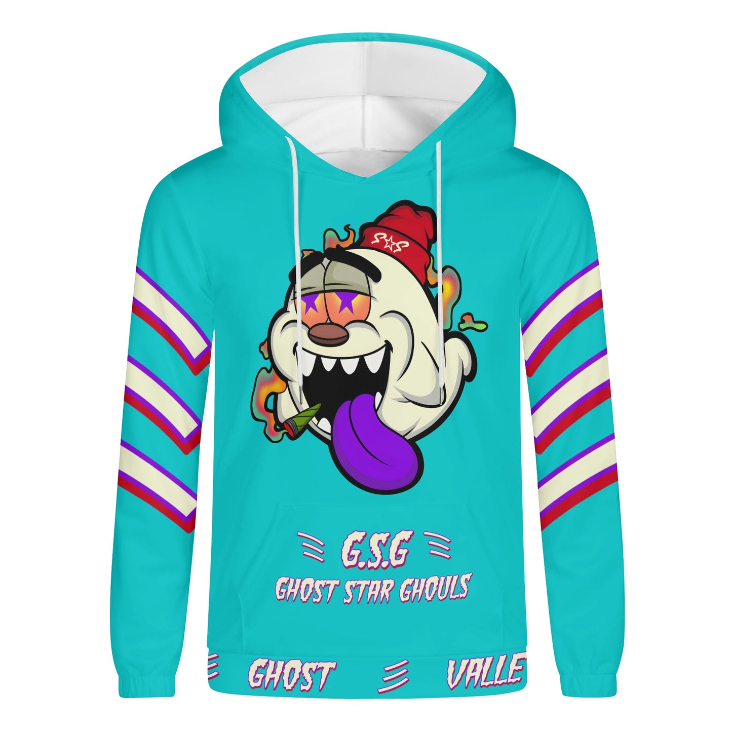 G.S.G Ghost Star Ghouls Mens Turquoise Lightweight Hoodie