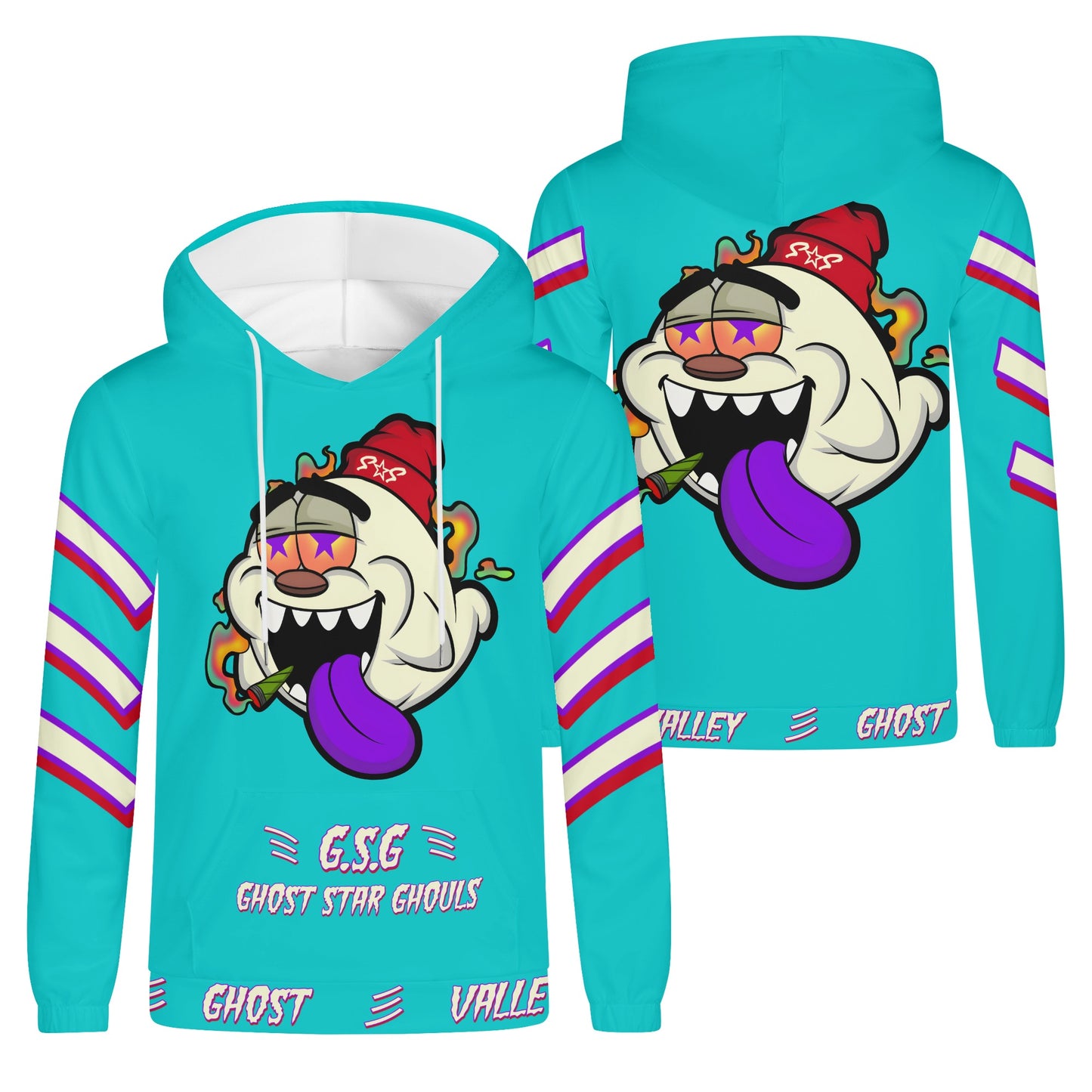 G.S.G Ghost Star Ghouls Mens Turquoise Lightweight Hoodie