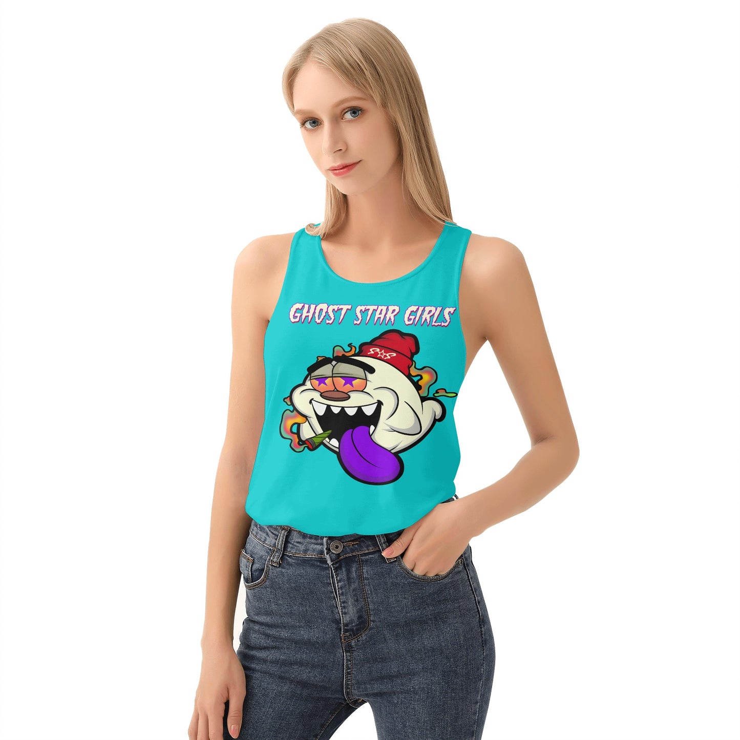 G.S.G Ghost Star Girl S.O.S Ghost Edition Womens Turquoise Vest