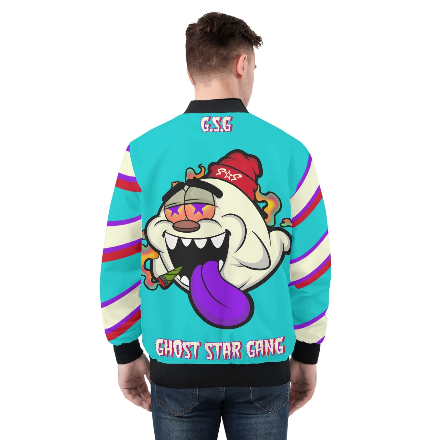 G.S.G Ghost Star Ghouls Mens Turquoise Zip Up Jacket