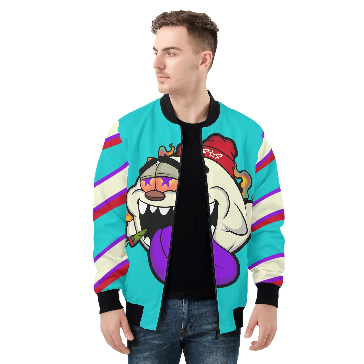 G.S.G Ghost Star Ghouls Mens Turquoise Zip Up Jacket