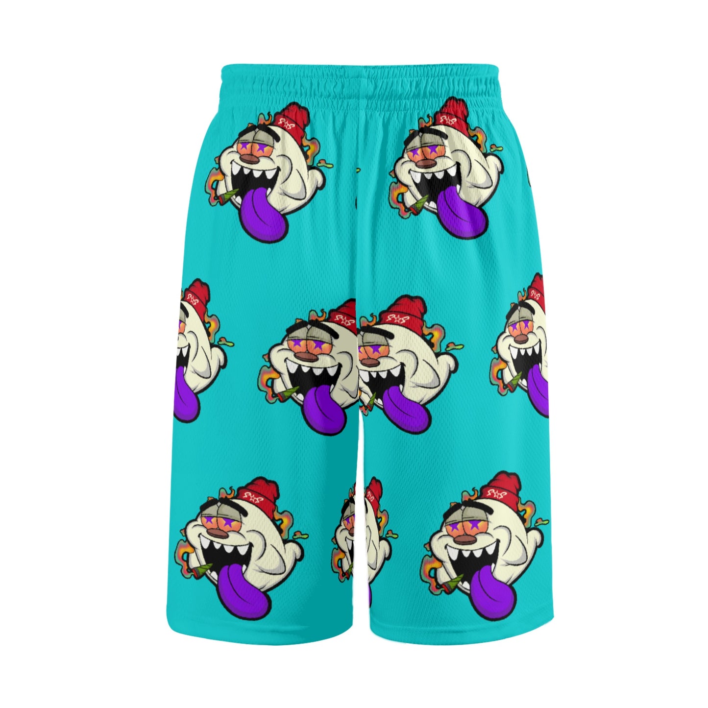 G.S.G Ghost Star Ghouls S.O.S Ghost Edition Mens Turquoise Basketball Shorts