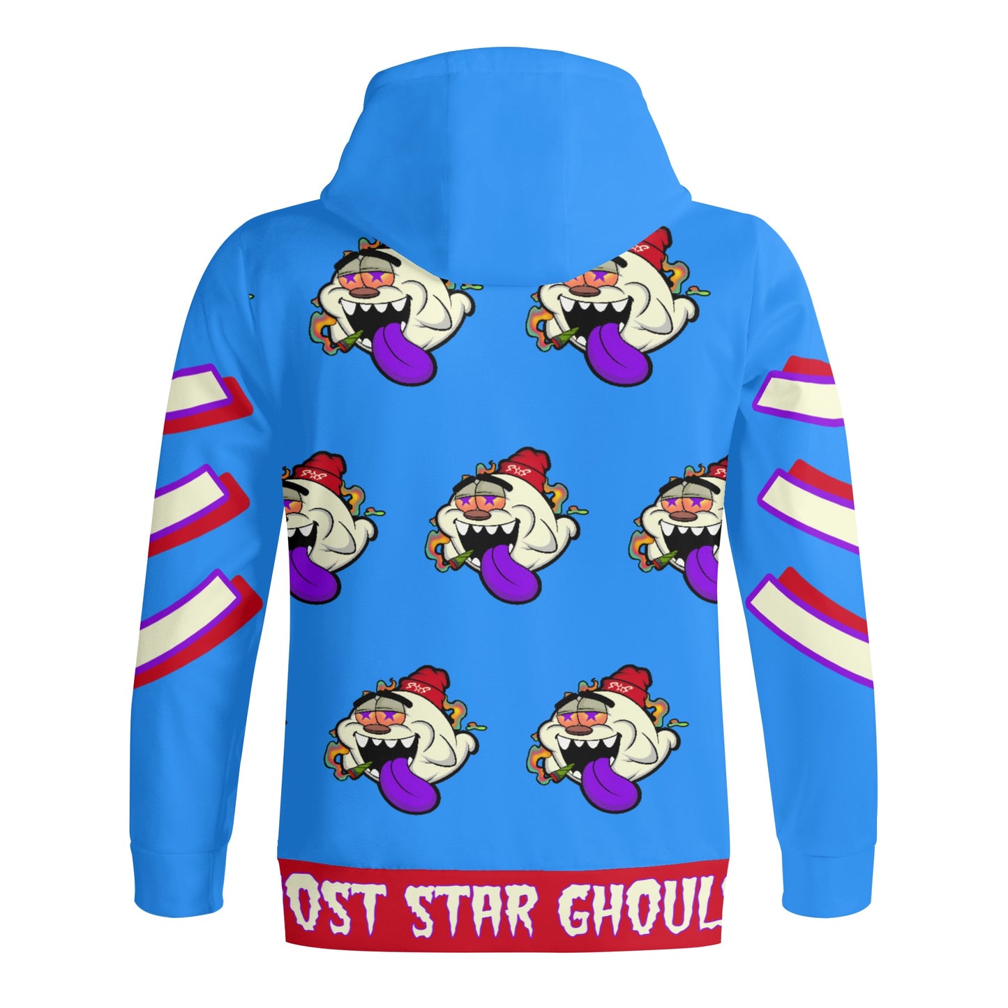 G.S.G Ghost Star Ghouls S.O.S Ghost Edition Blue Adult Full Zip Turtleneck Hoodie Streetwear