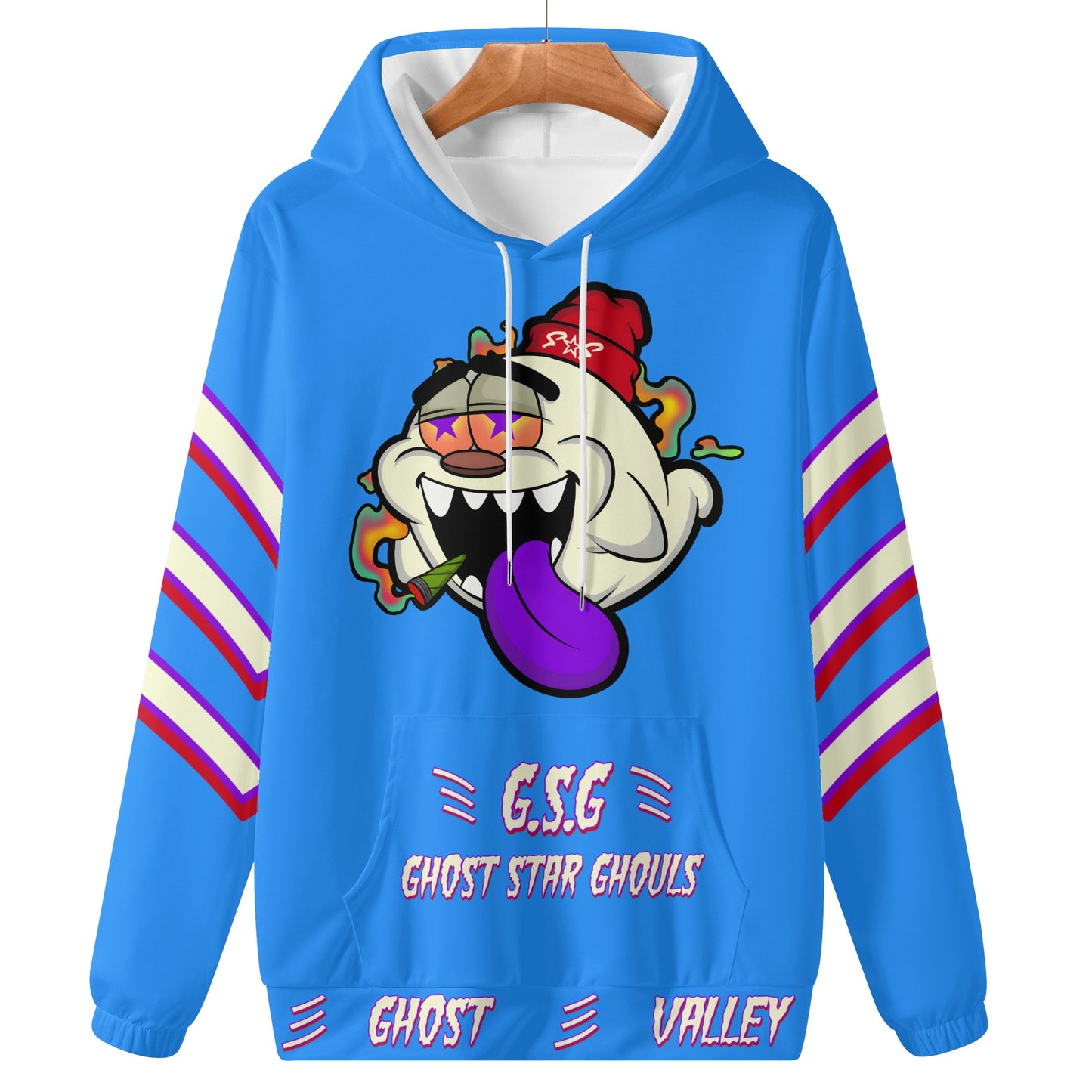 G.S.G Ghost Star Ghouls Mens Blue Lightweight Hoodie