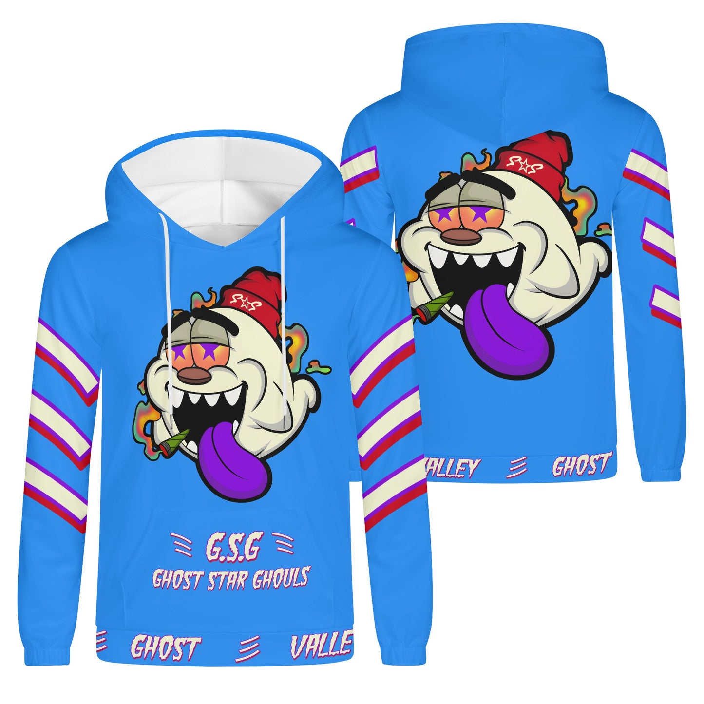 G.S.G Ghost Star Ghouls Mens Blue Lightweight Hoodie