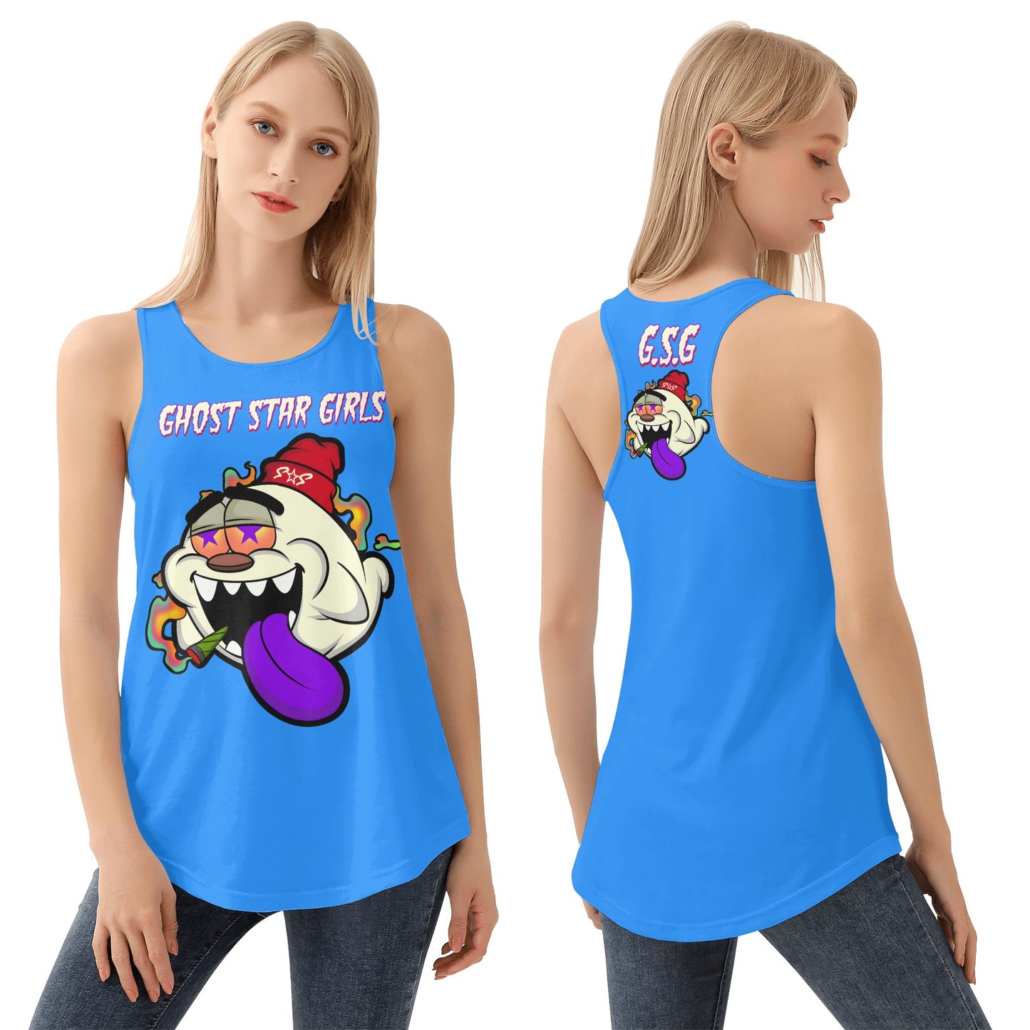 G.S.G Ghost Star Girl S.O.S Ghost Edition Womens Blue Vest