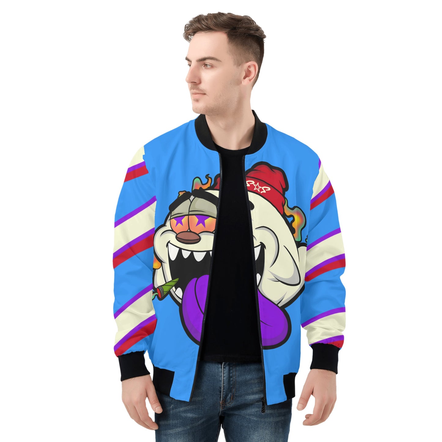 G.S.G Ghost Star Ghouls Mens Blue Zip Up Jacket