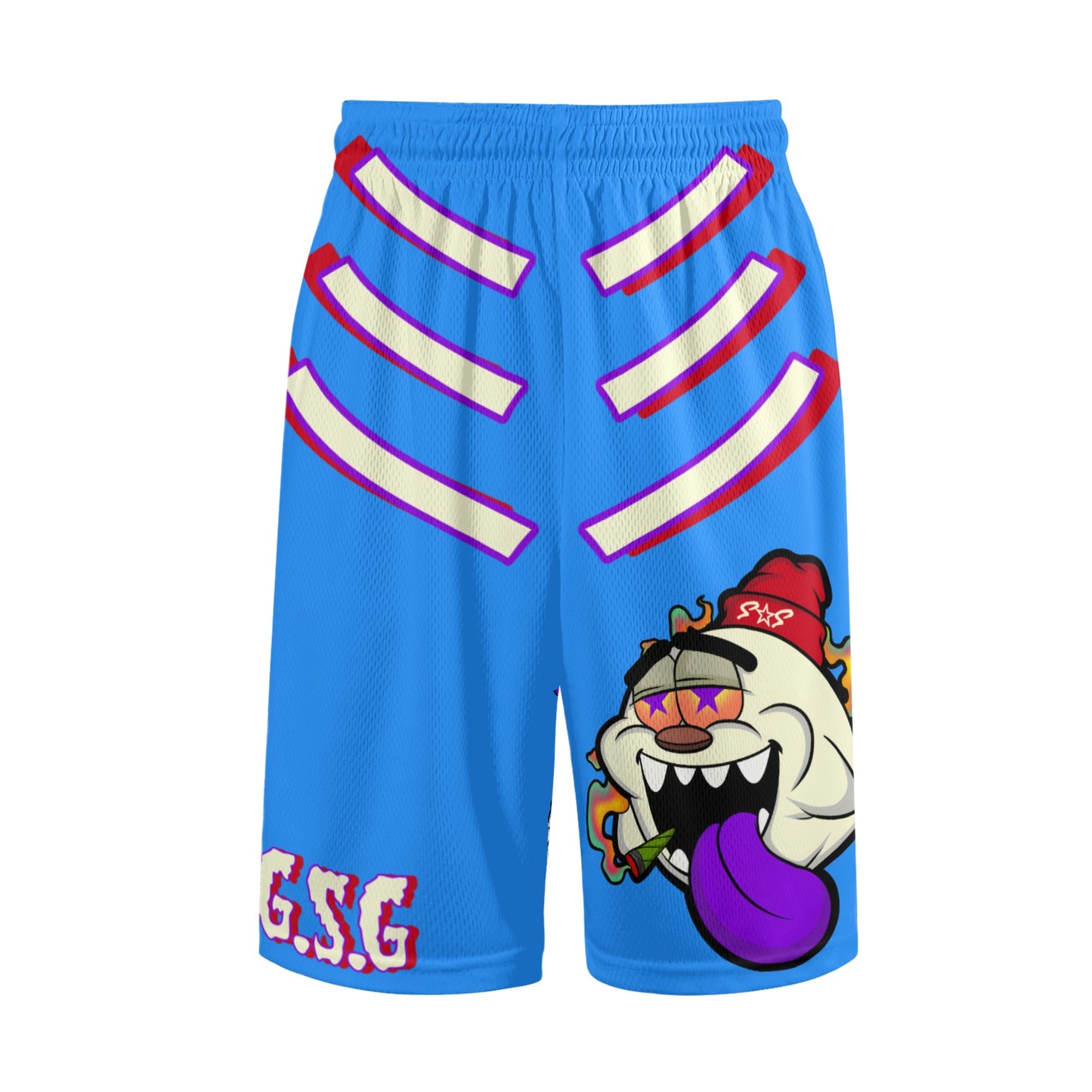 G.S.G Ghost Star Ghouls S.O.S Ghost Edition Mens Blue Basketball Shorts