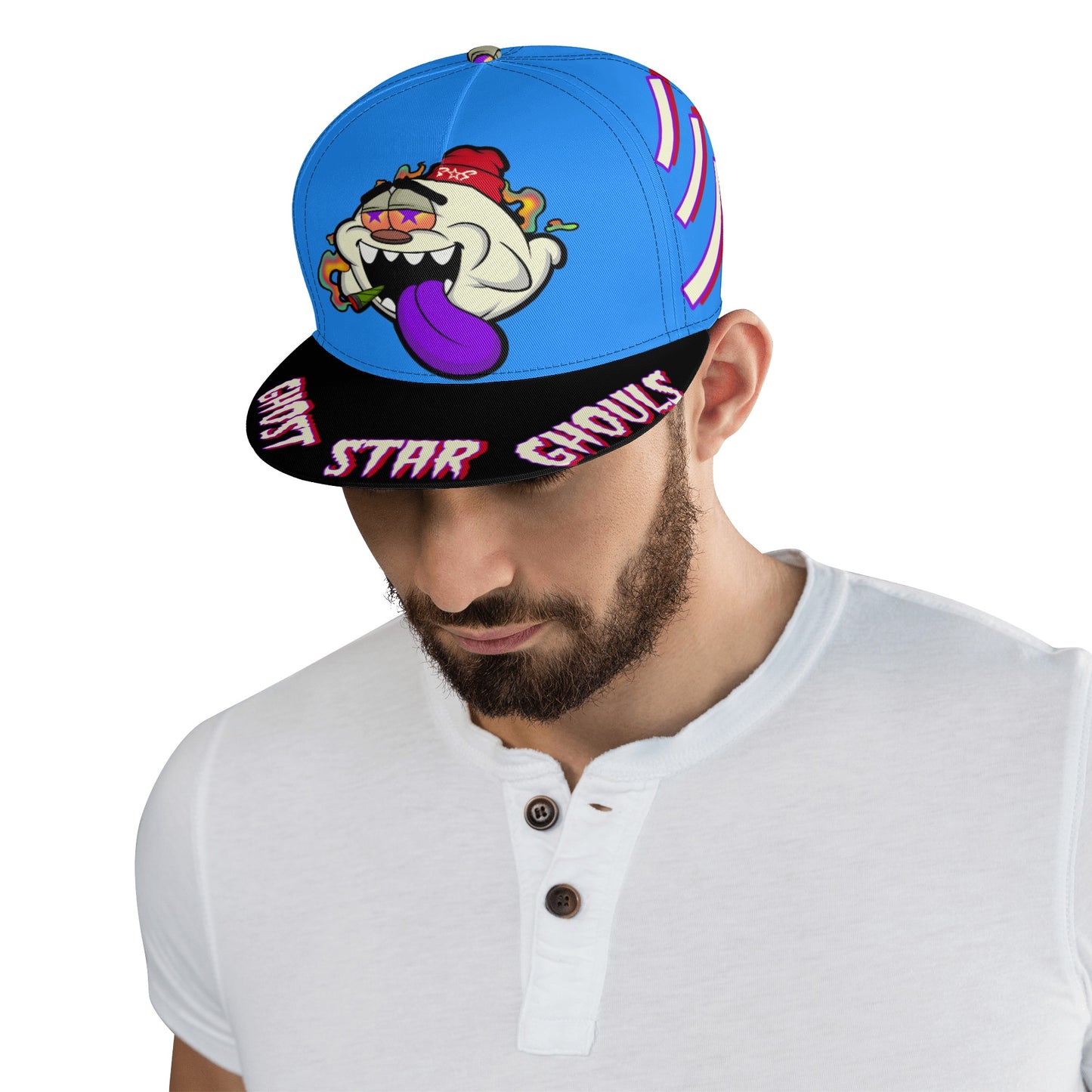 G.S.G Ghost Star Ghouls Blue Snapbacks