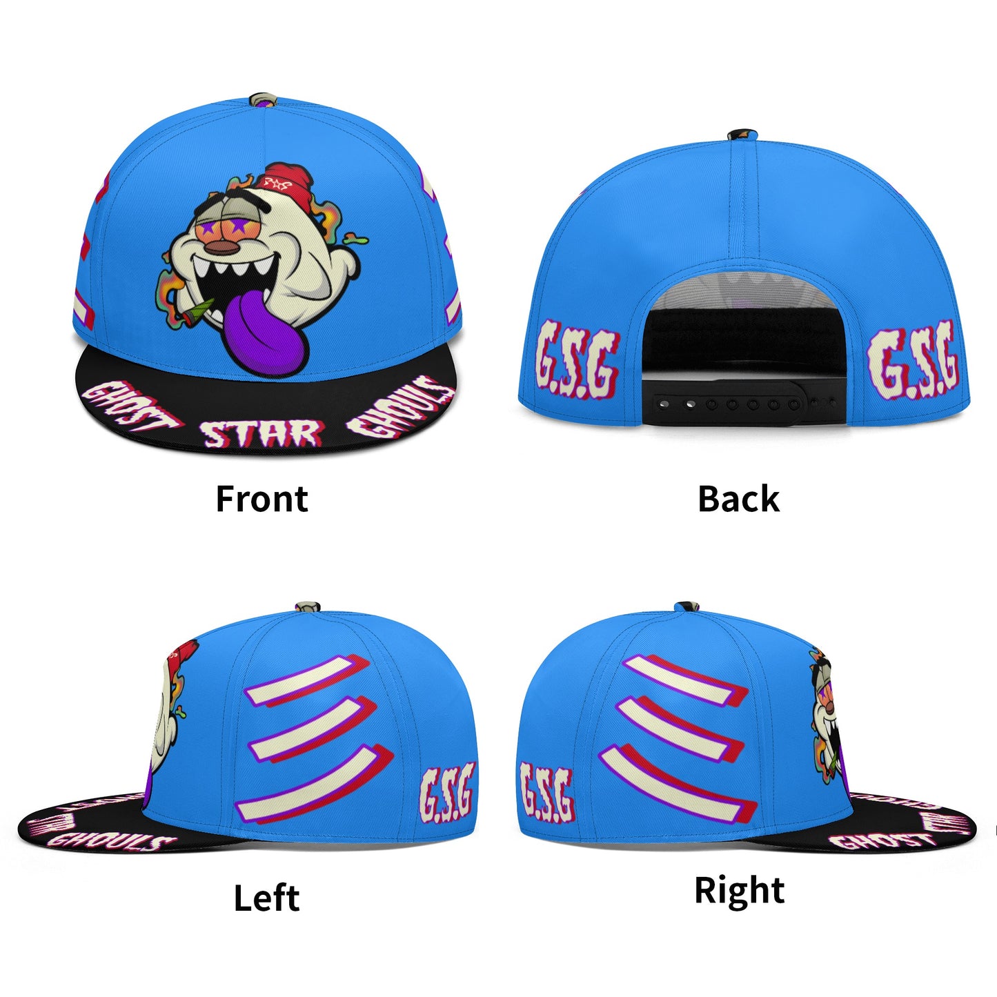 G.S.G Ghost Star Ghouls Blue Snapbacks