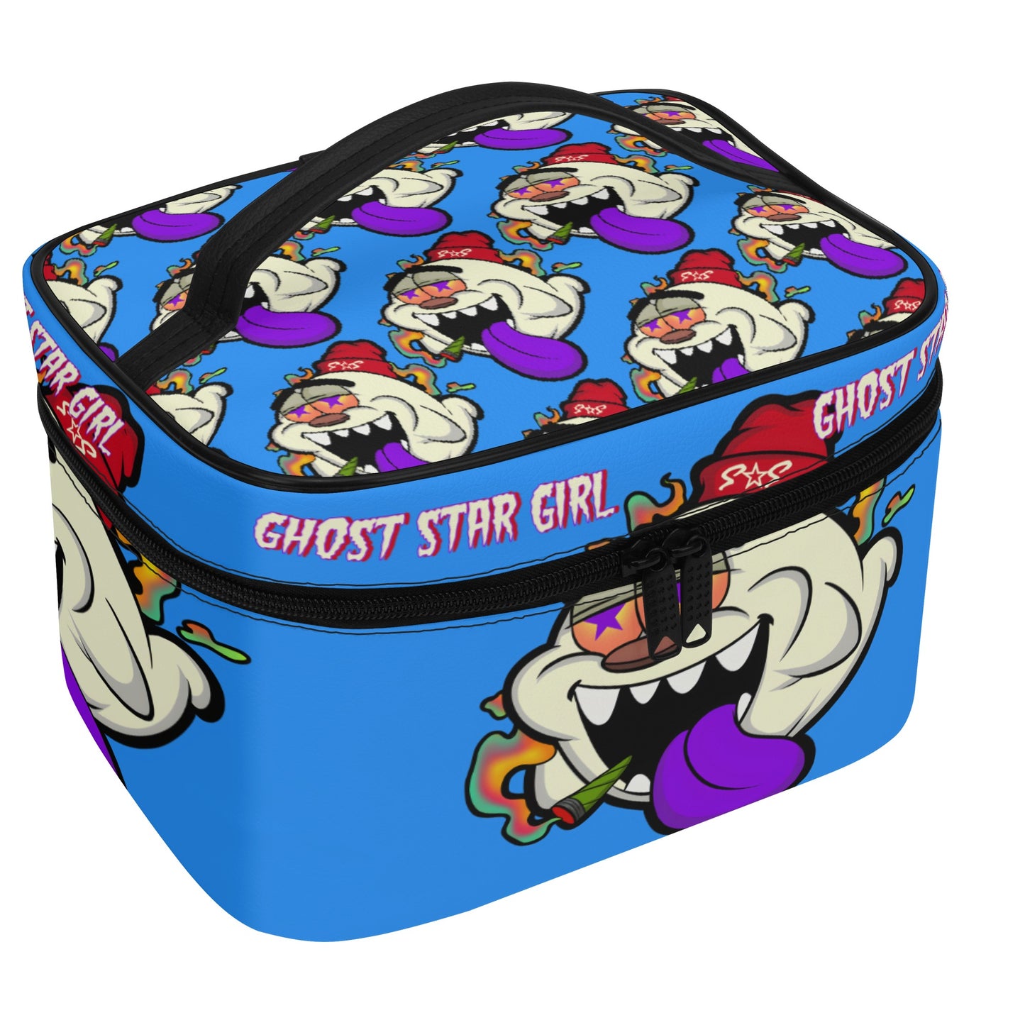 G.S.G Ghost Star Girl Blue Leather Cosmetic Bag