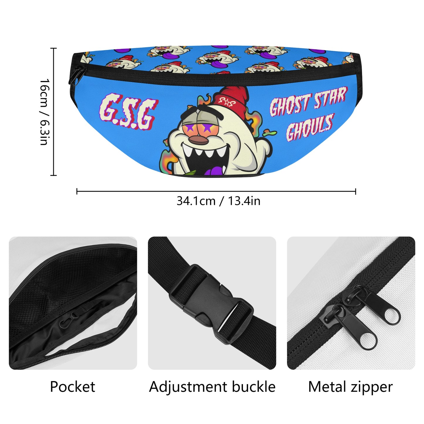 G.S.G Ghost Star Ghouls Blue Fanny Pack