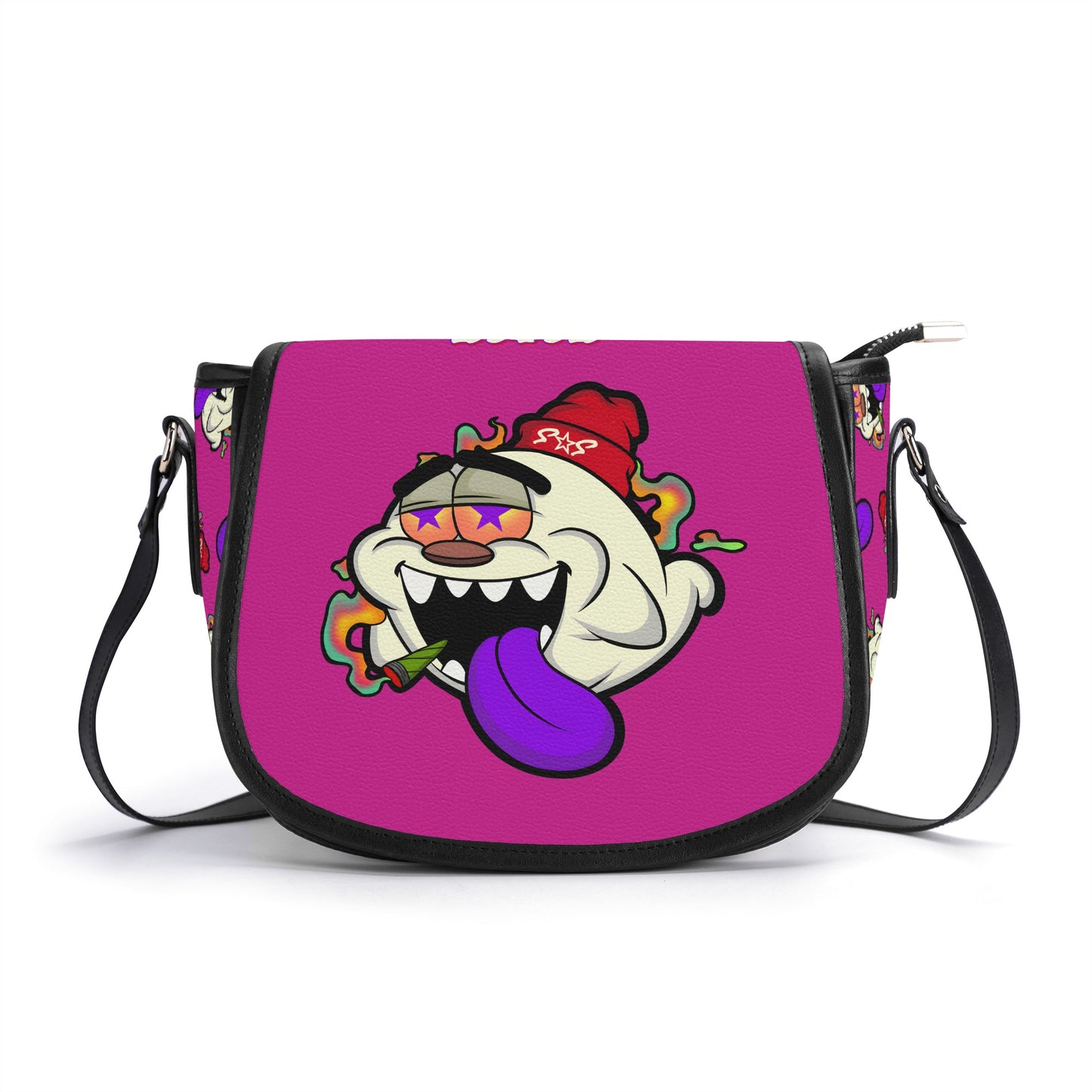 G.S.G Ghost Star Girl Purple Leather Saddle Bag