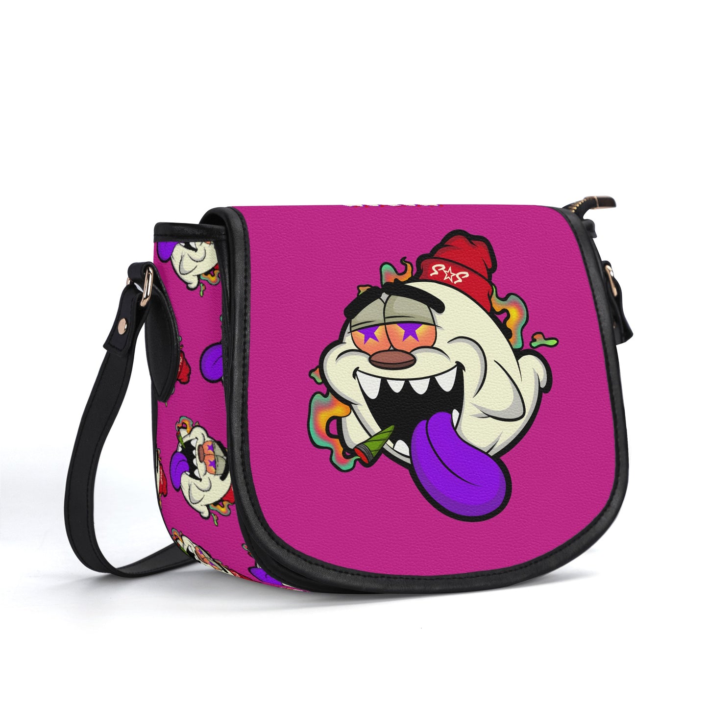 G.S.G Ghost Star Girl Purple Leather Saddle Bag