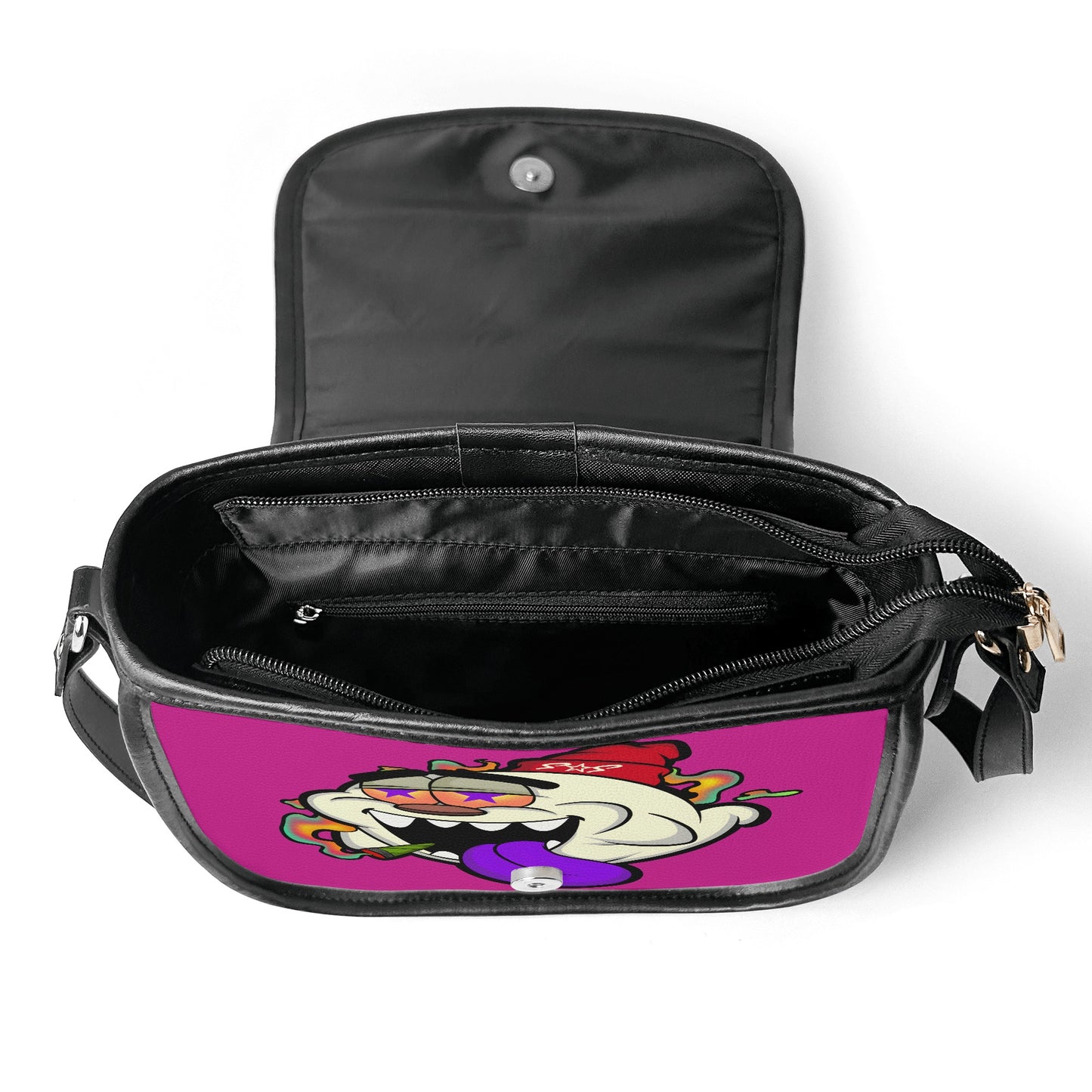 G.S.G Ghost Star Girl Purple Leather Saddle Bag