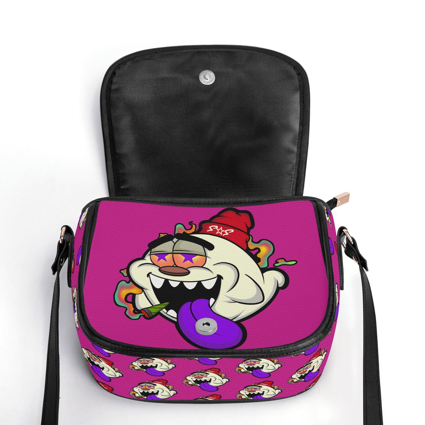 G.S.G Ghost Star Girl Purple Leather Saddle Bag