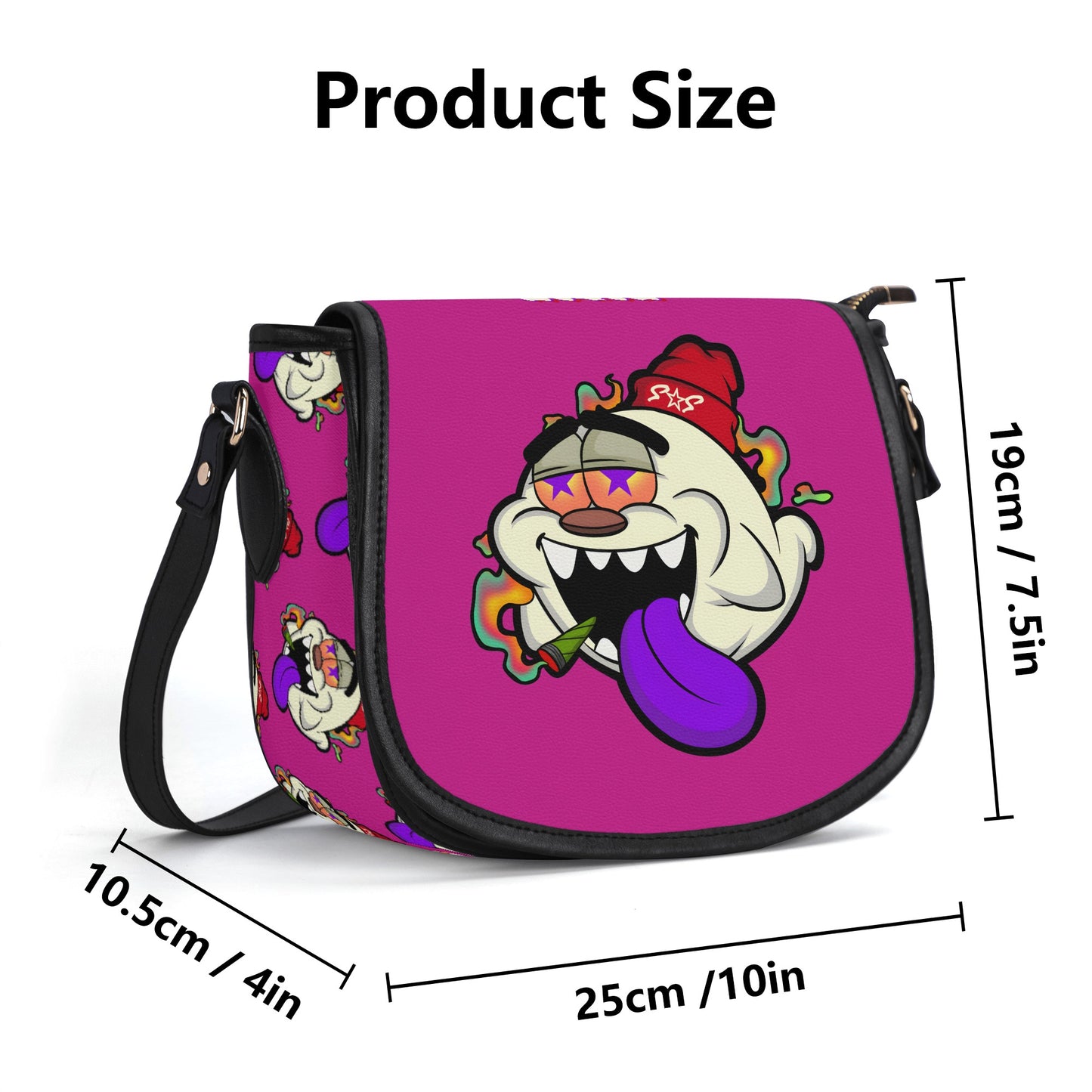 G.S.G Ghost Star Girl Purple Leather Saddle Bag