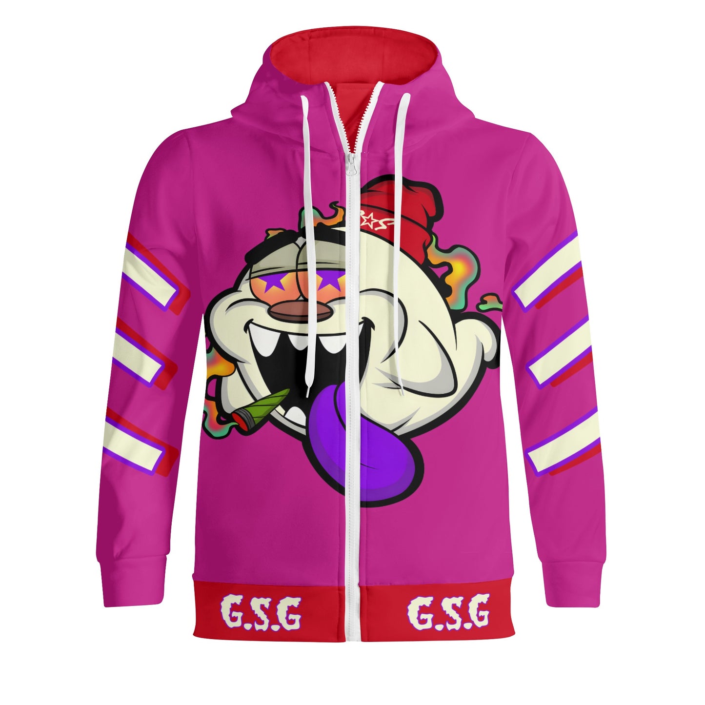 G.S.G Ghost Star Ghouls S.O.S Ghost Edition Purple Adult Full Zip Turtleneck Hoodie Streetwear