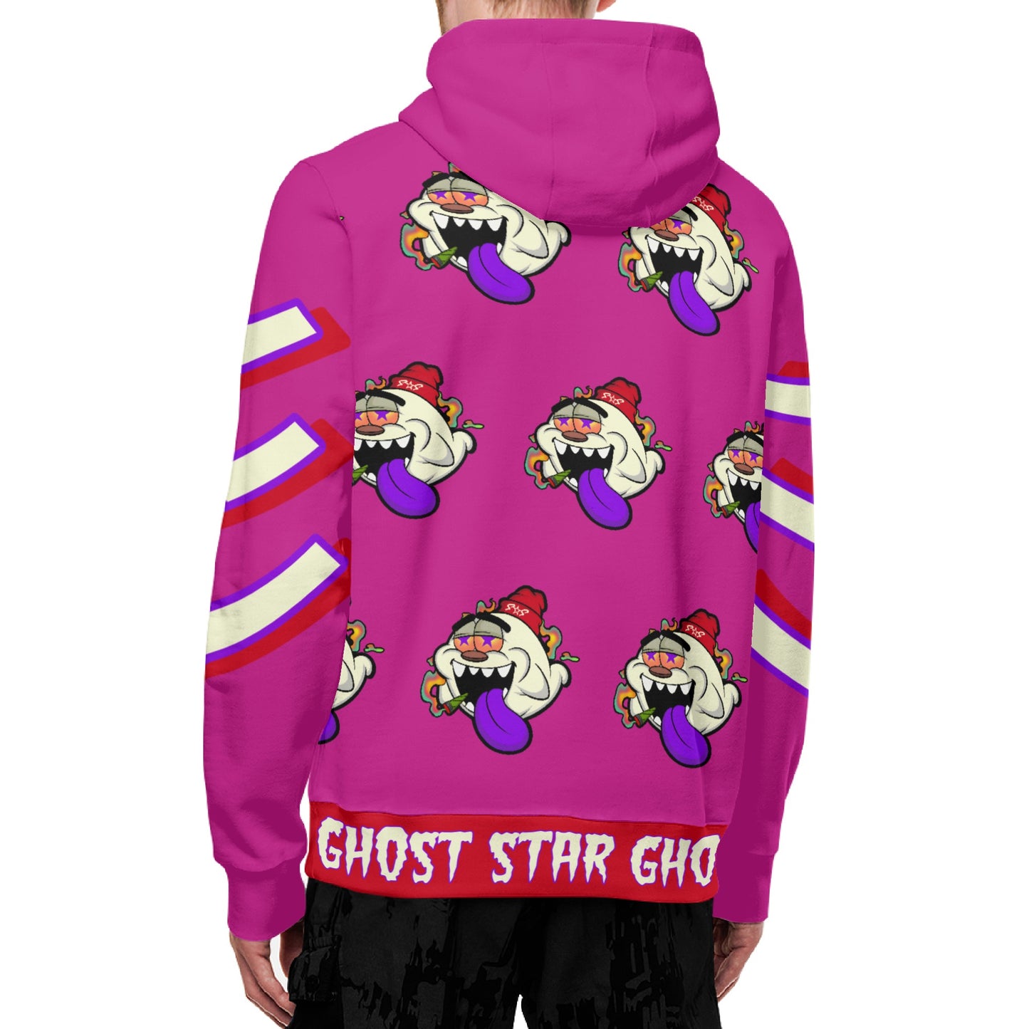 G.S.G Ghost Star Ghouls S.O.S Ghost Edition Purple Adult Full Zip Turtleneck Hoodie Streetwear