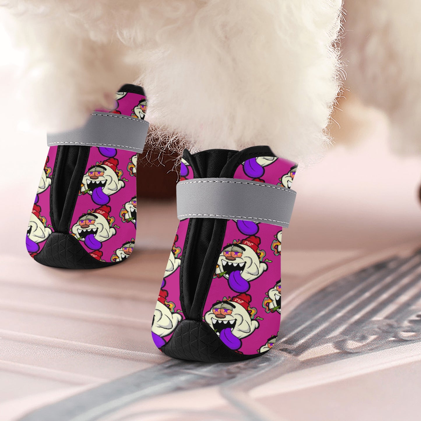 G.S.G Ghost Star Ghouls Purple Non Slip Dog Socks