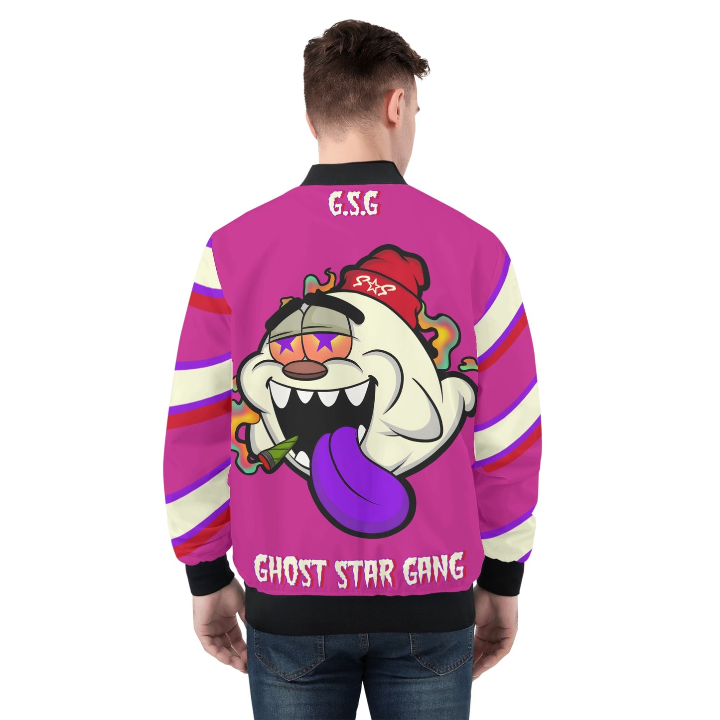 G.S.G Ghost Star Ghouls Mens Purple Zip Up Jacket