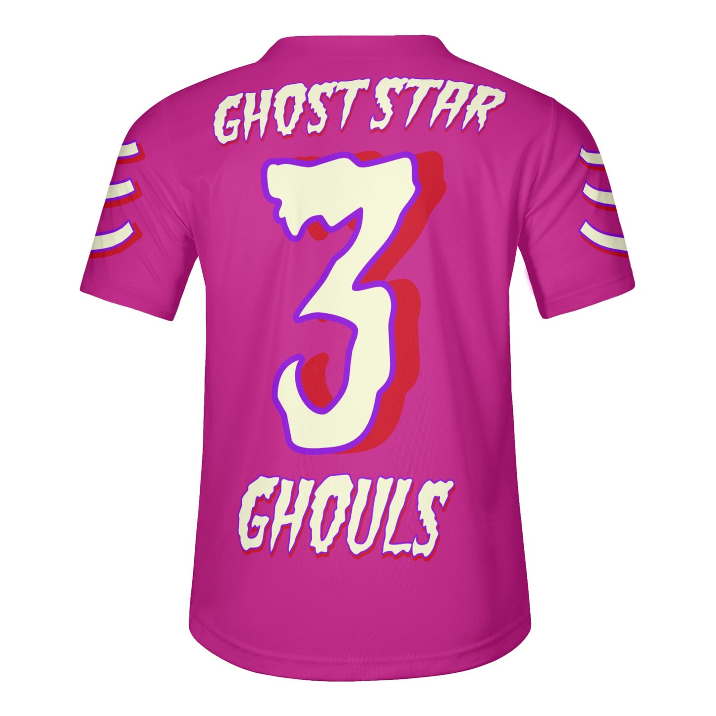 G.S.G Ghost Star Ghouls Mens Purple Short Sleeve Baseball Jersey