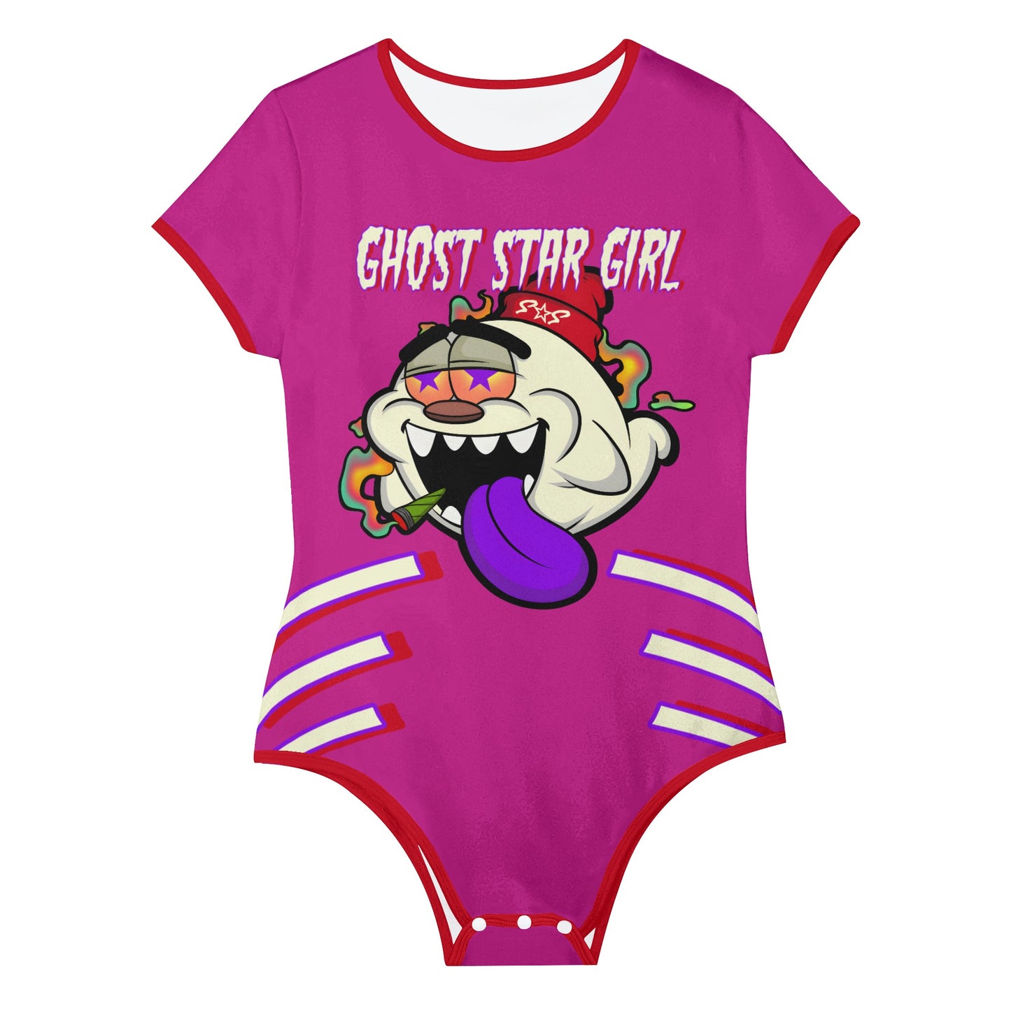 G.S.G Ghost Star Girl S.O.S Ghost Edition Womens  Purple Soft Short Sleeve Bodysuit