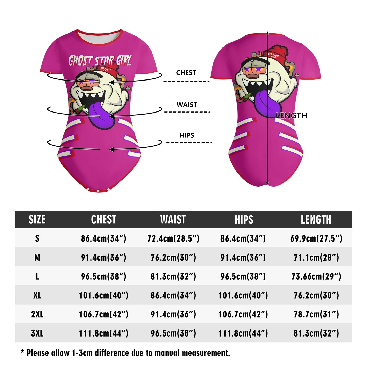 G.S.G Ghost Star Girl S.O.S Ghost Edition Womens  Purple Soft Short Sleeve Bodysuit