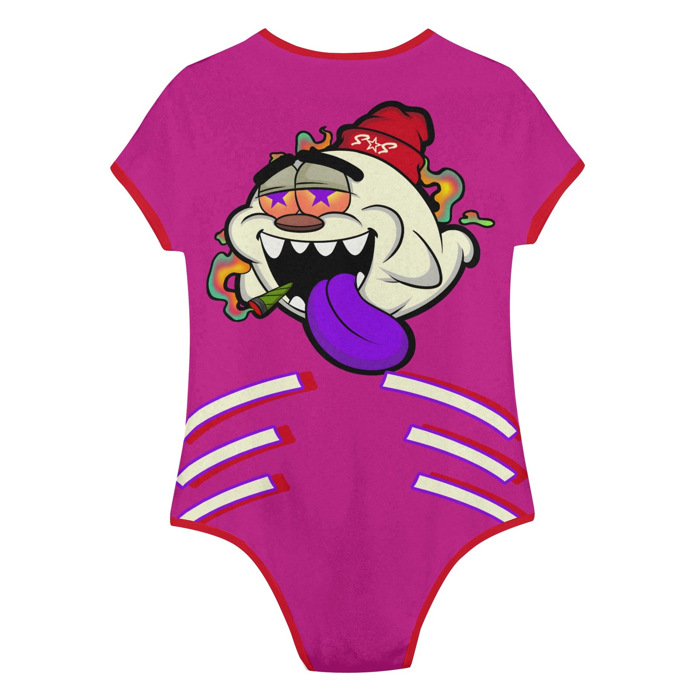 G.S.G Ghost Star Girl S.O.S Ghost Edition Womens  Purple Soft Short Sleeve Bodysuit