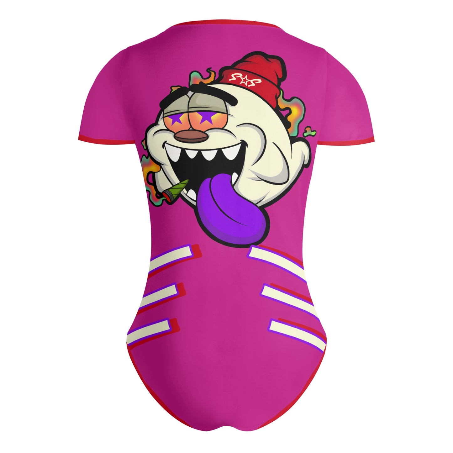 G.S.G Ghost Star Girl S.O.S Ghost Edition Womens  Purple Soft Short Sleeve Bodysuit