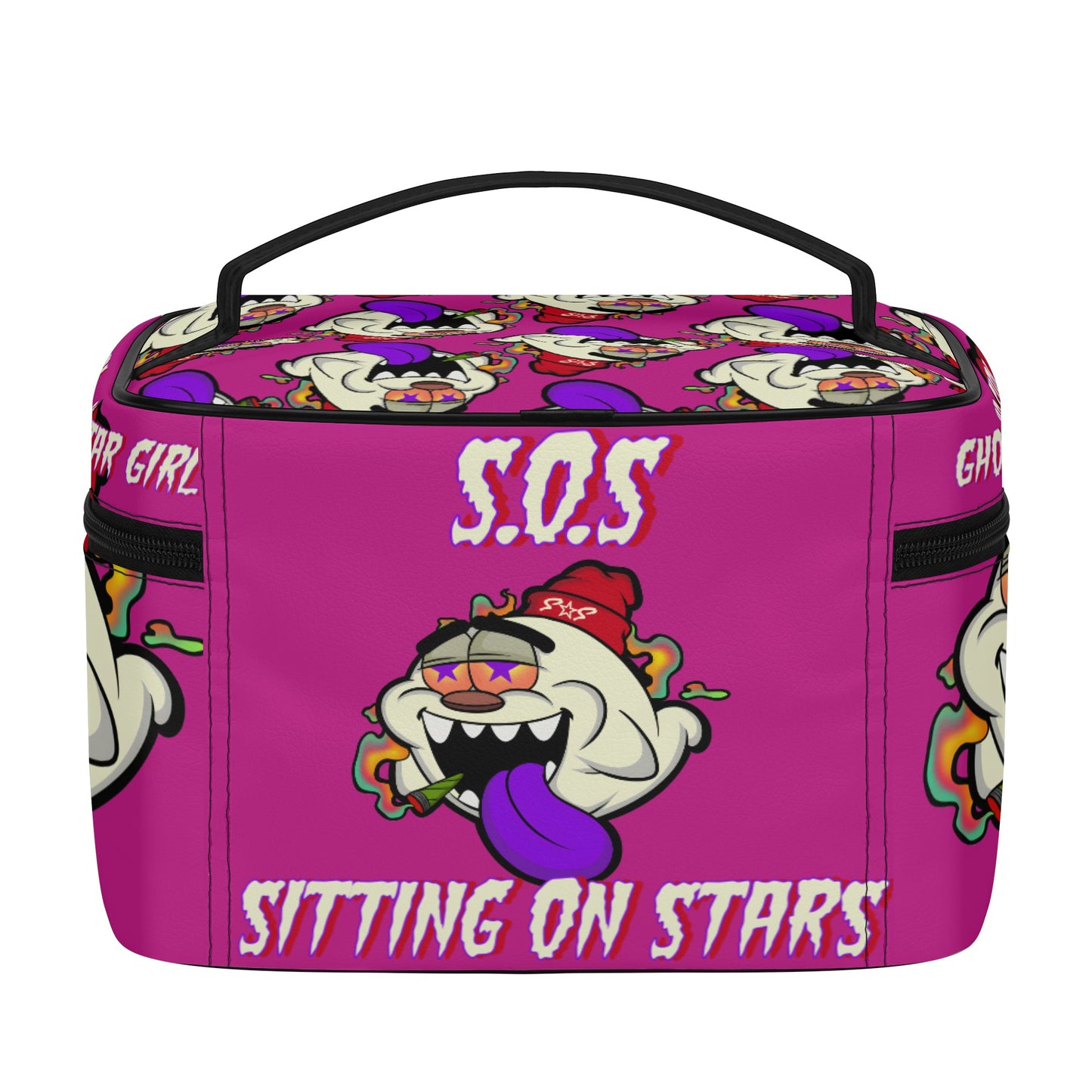 G.S.G Ghost Star Girl Purple Leather Cosmetic Bag