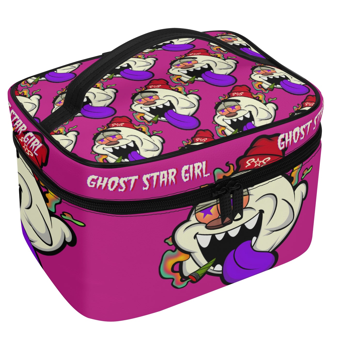 G.S.G Ghost Star Girl Purple Leather Cosmetic Bag