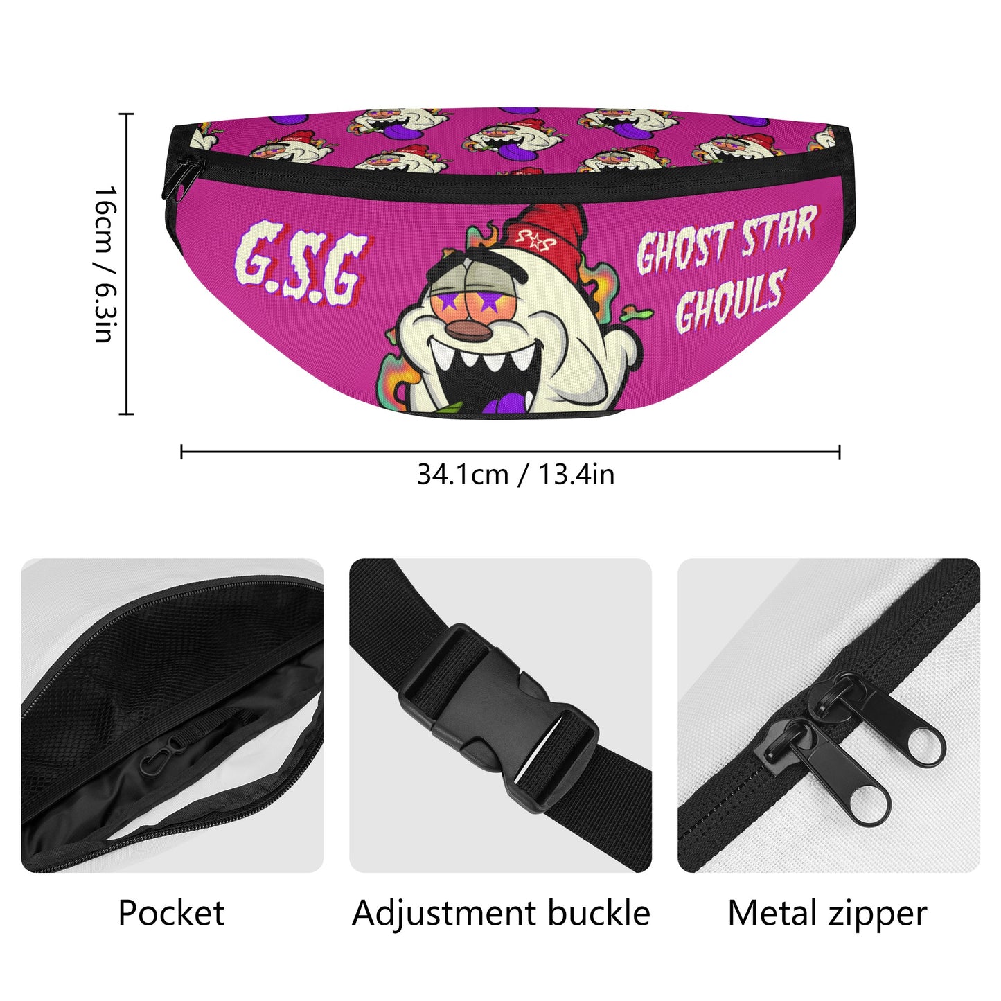 G.S.G Ghost Star Ghouls Purple Fanny Pack