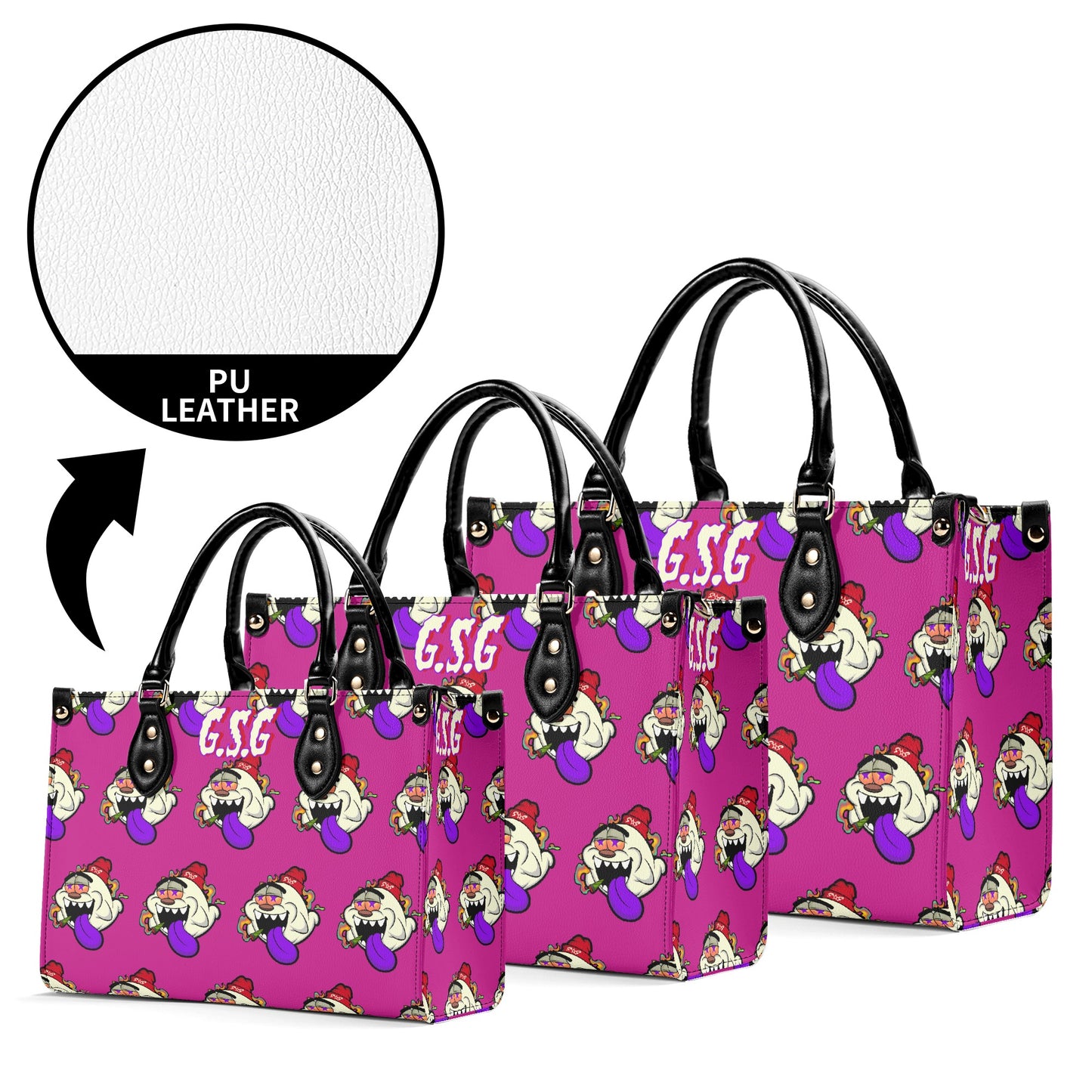 G.S.G Ghost Star Girl S.O.S Ghost Edition Purple Luxury Womens Leather Handbag