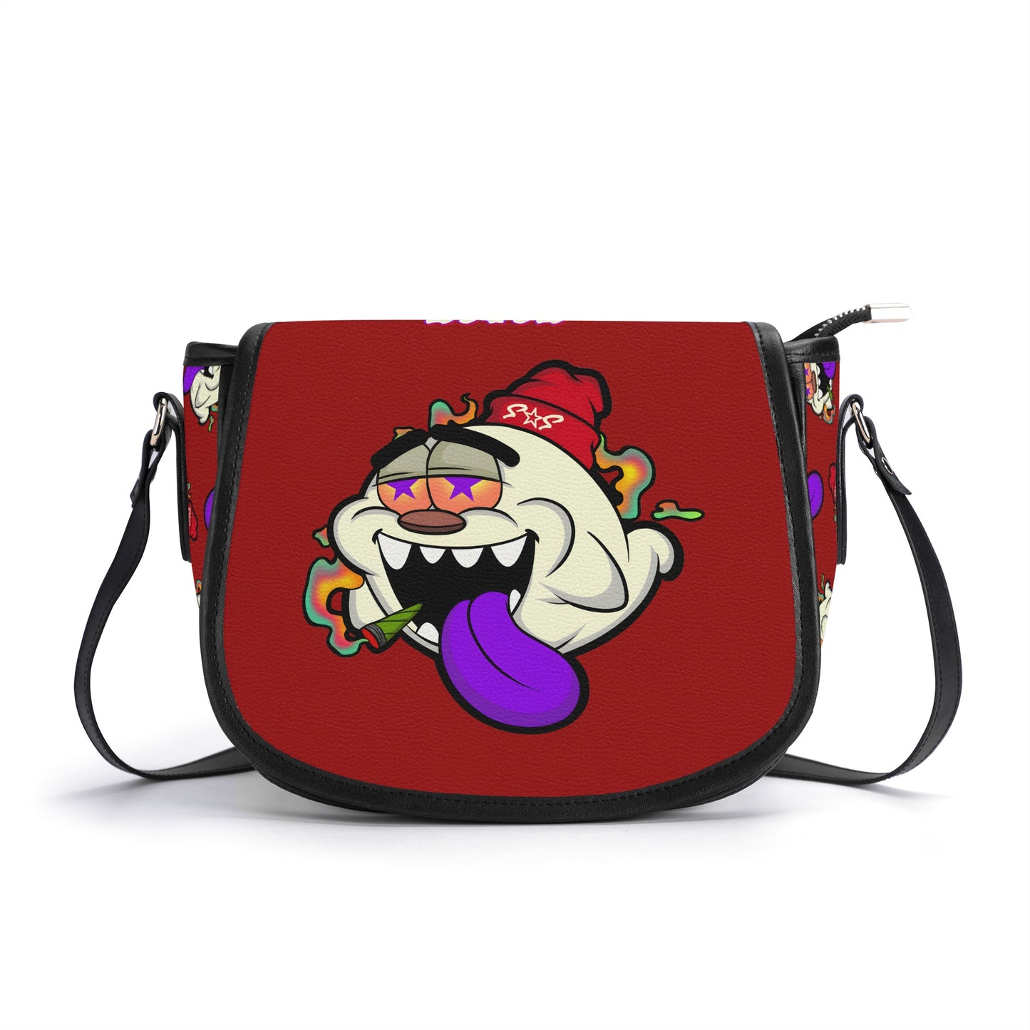 G.S.G Ghost Star Girl Maroon Leather Saddle Bag