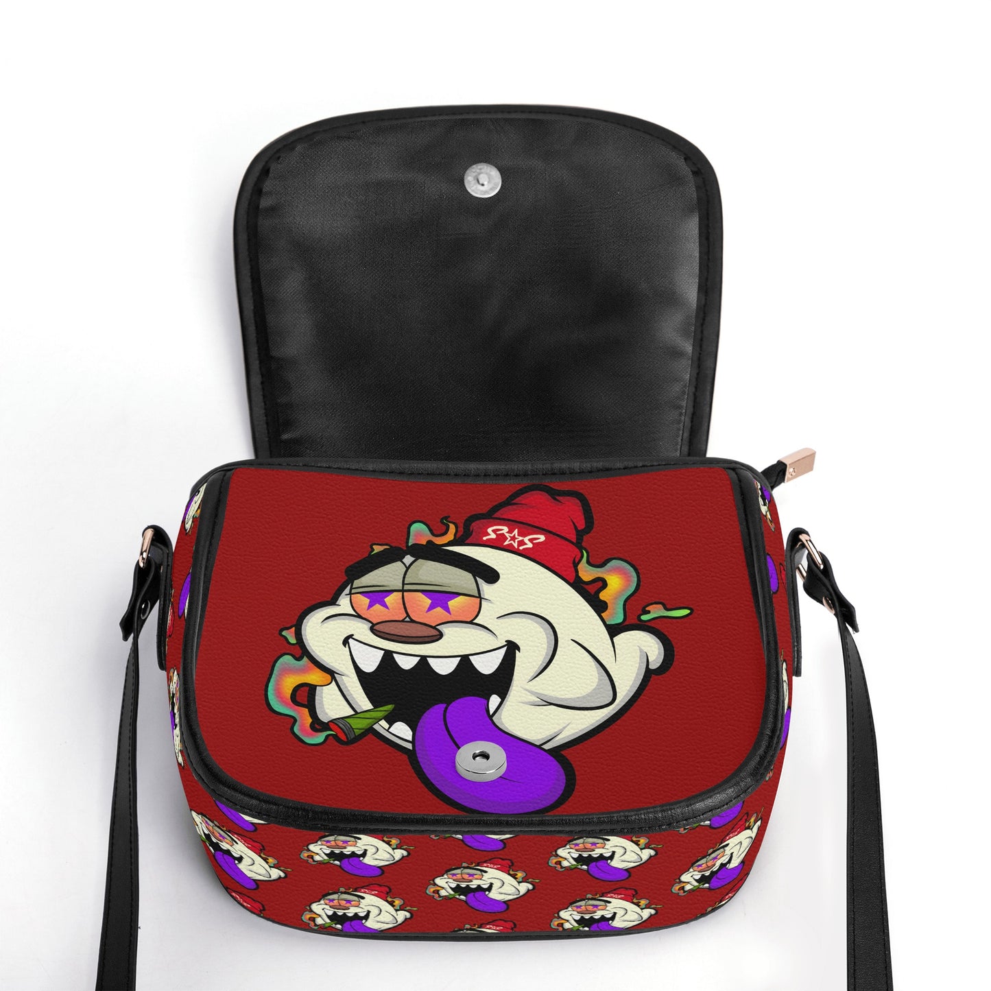 G.S.G Ghost Star Girl Maroon Leather Saddle Bag