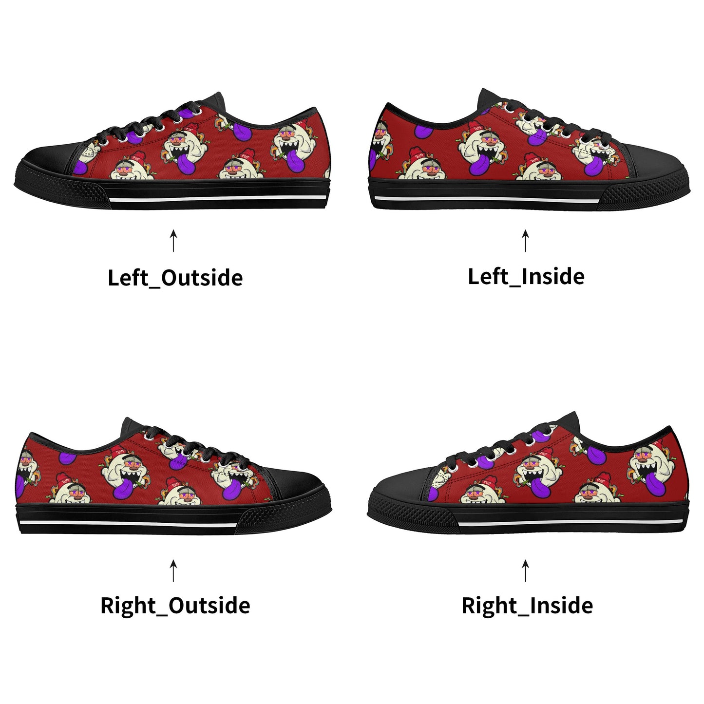 G.S.G Ghost Star Ghouls S.O.S Ghost Edition Mens Maroon Low Top Star Kicks