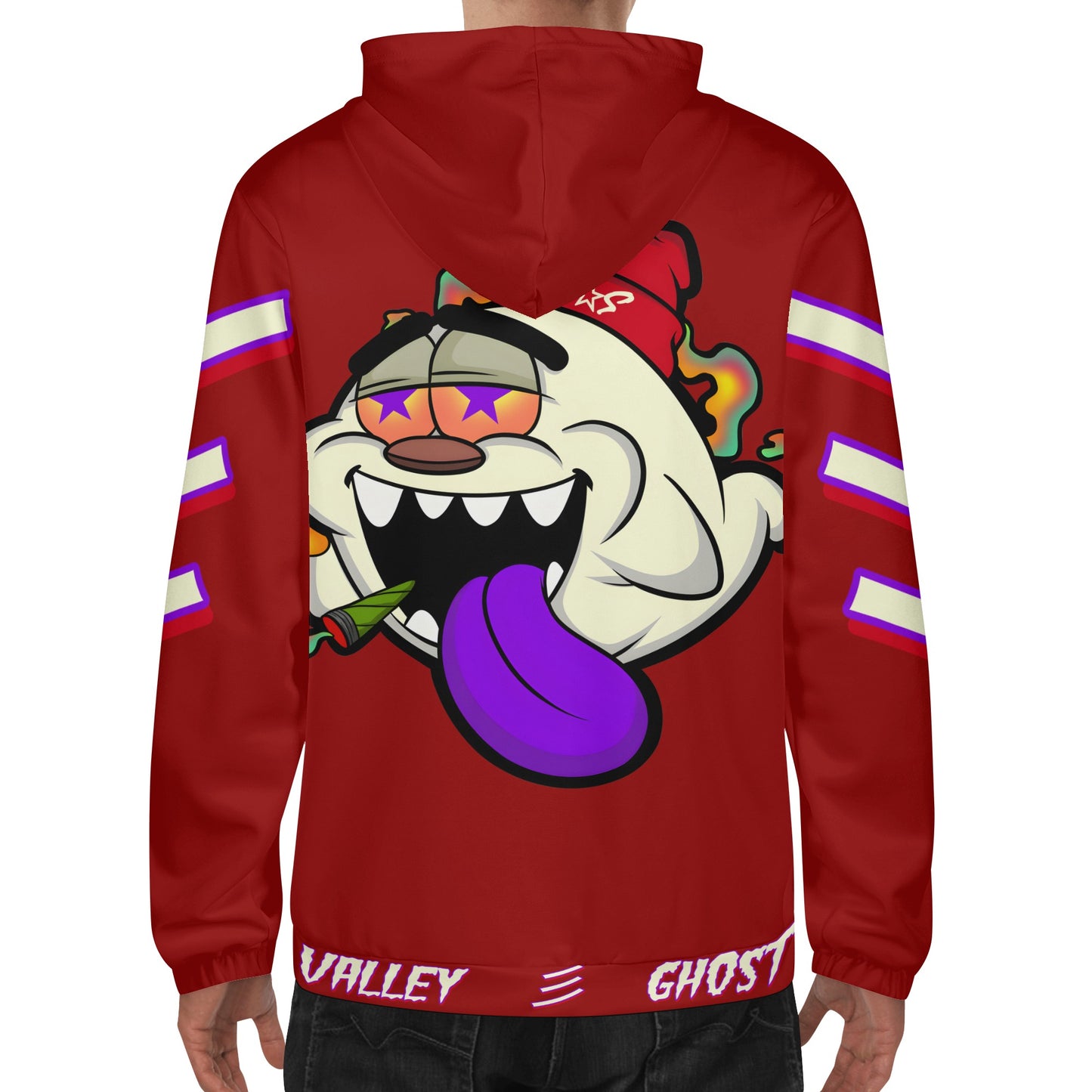 G.S.G Ghost Star Ghouls Mens Maroon Lightweight Hoodie