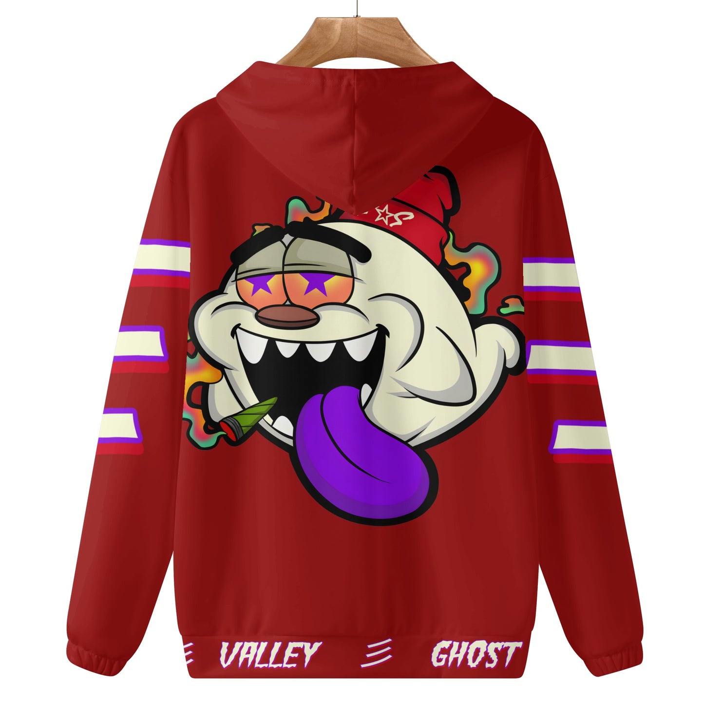 G.S.G Ghost Star Ghouls Mens Maroon Lightweight Hoodie