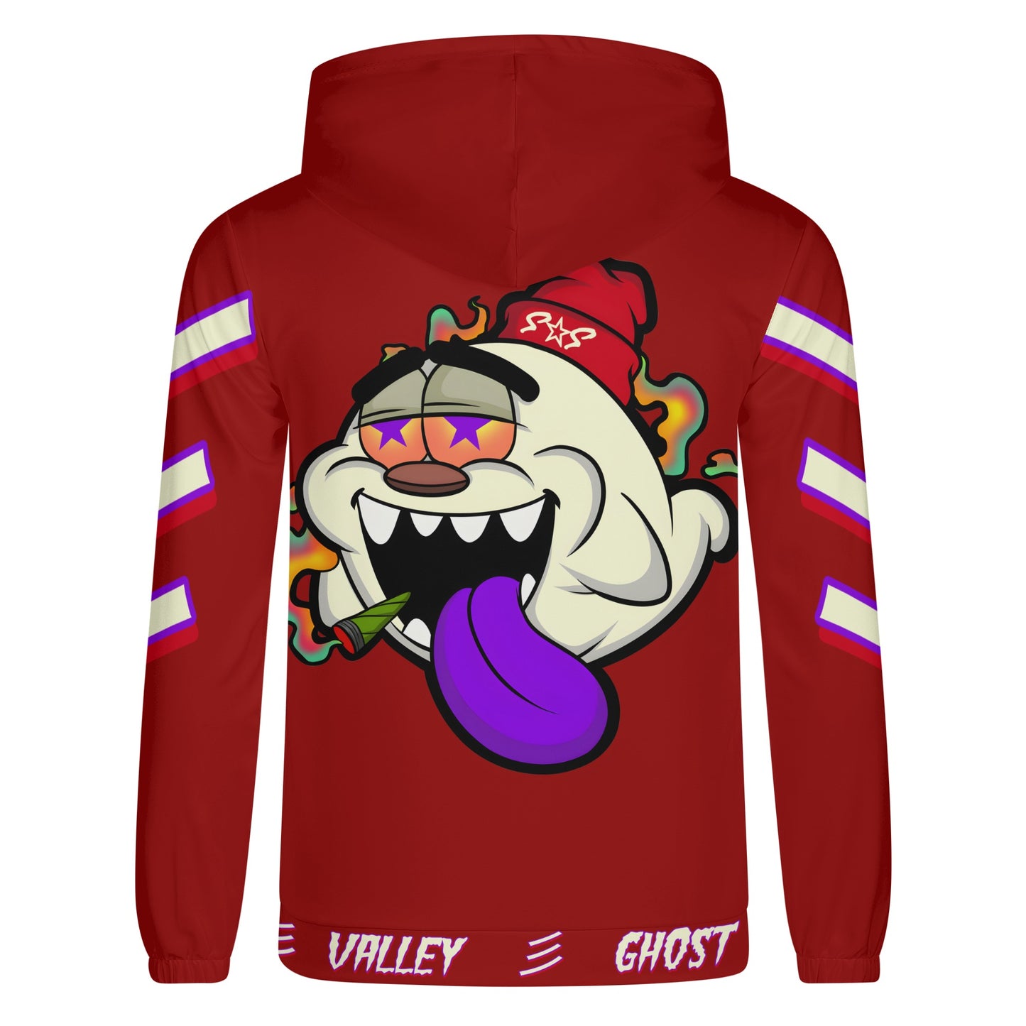 G.S.G Ghost Star Ghouls Mens Maroon Lightweight Hoodie