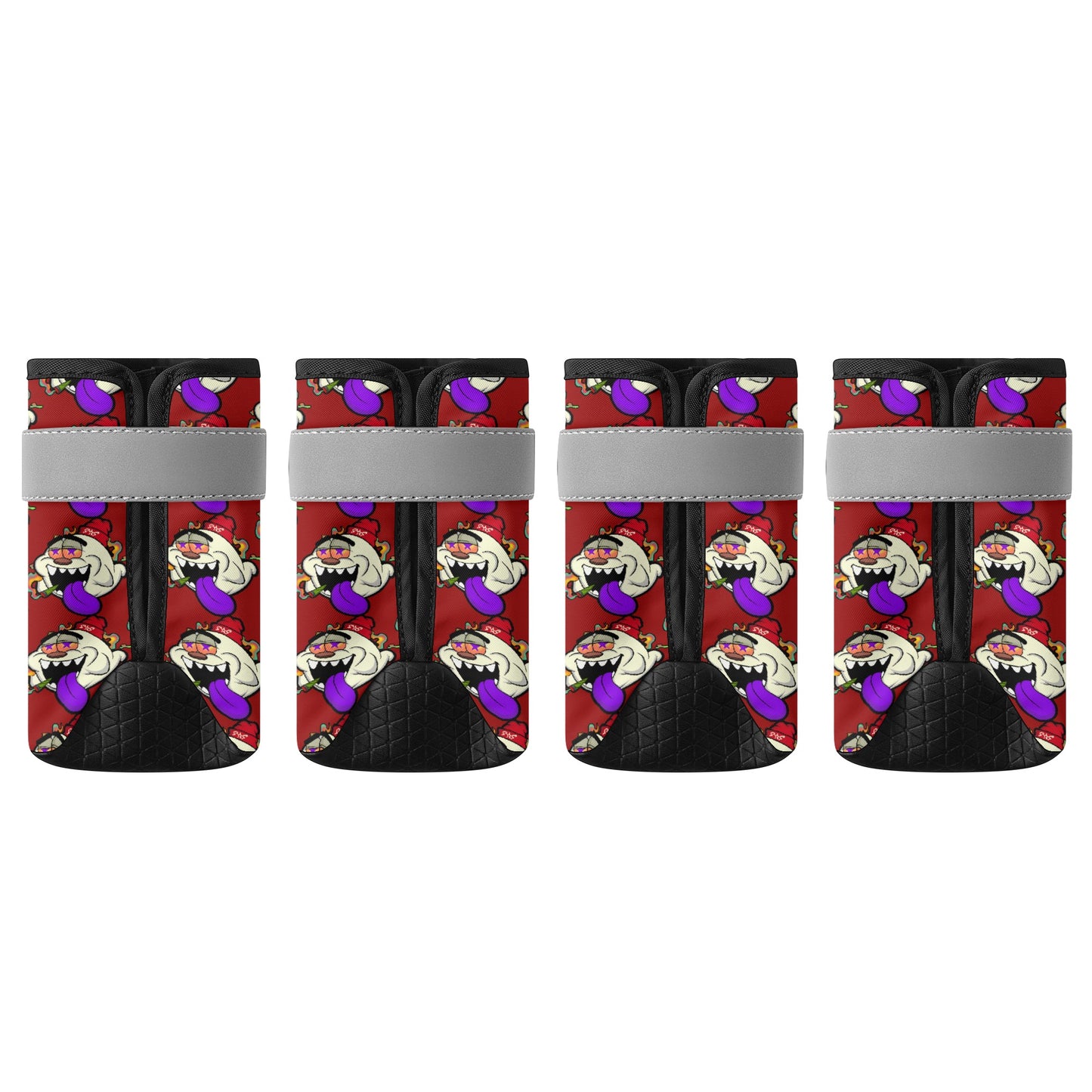 G.S.G Ghost Star Ghouls Maroon Non Slip Dog Socks