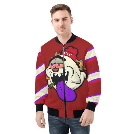 G.S.G Ghost Star Ghouls Mens Maroon Zip Up Jacket