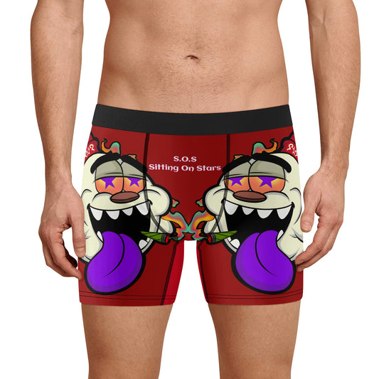 G.S.G Ghost Star Ghouls Mens Maroon Classic Stretch Trunks & Underwear