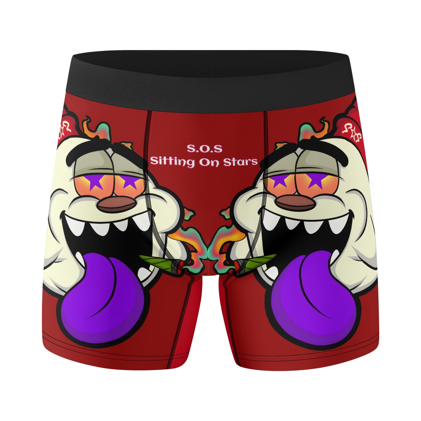 G.S.G Ghost Star Ghouls Mens Maroon Classic Stretch Trunks & Underwear