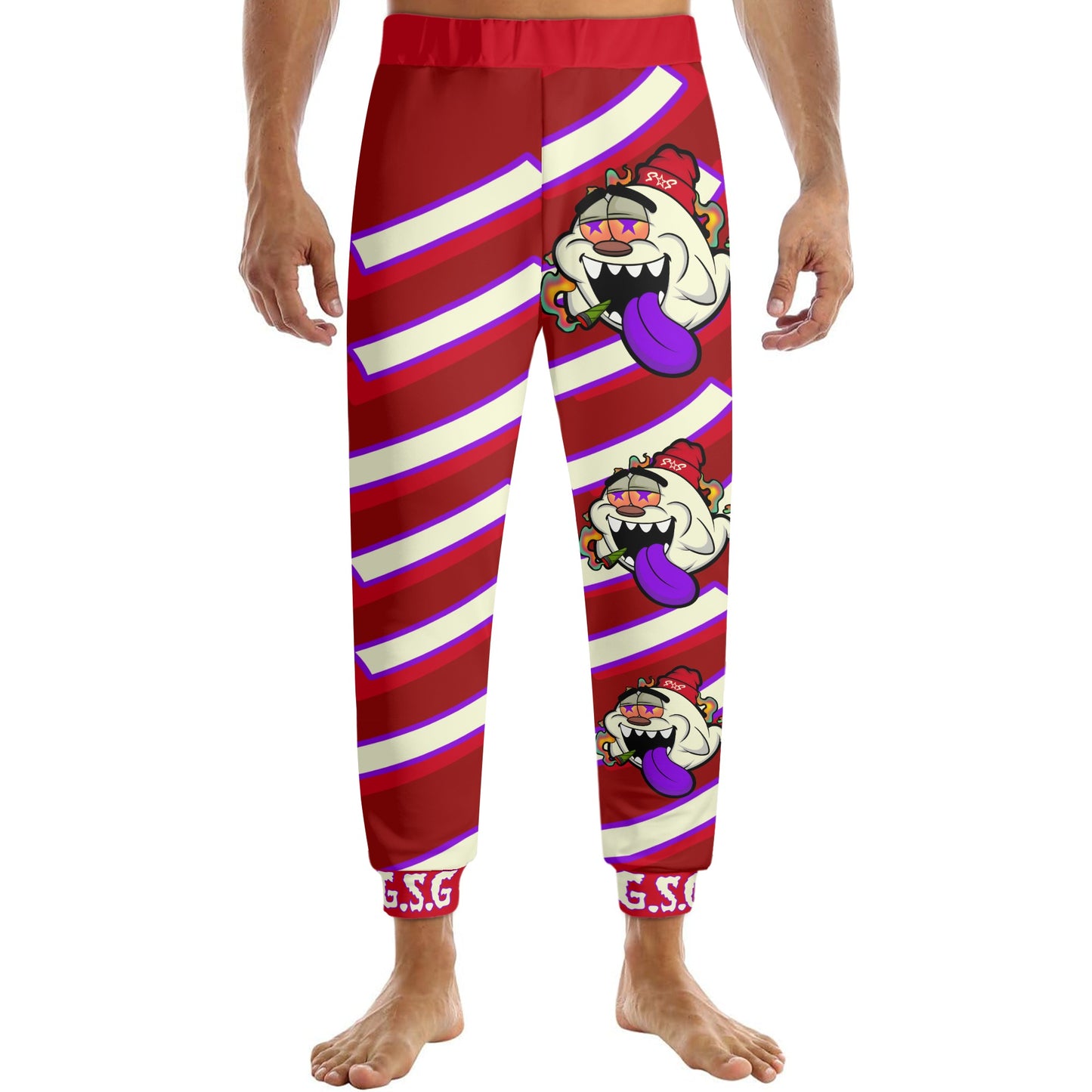 G.S.G Ghost Star Ghouls Mens Maroon Sweatpants