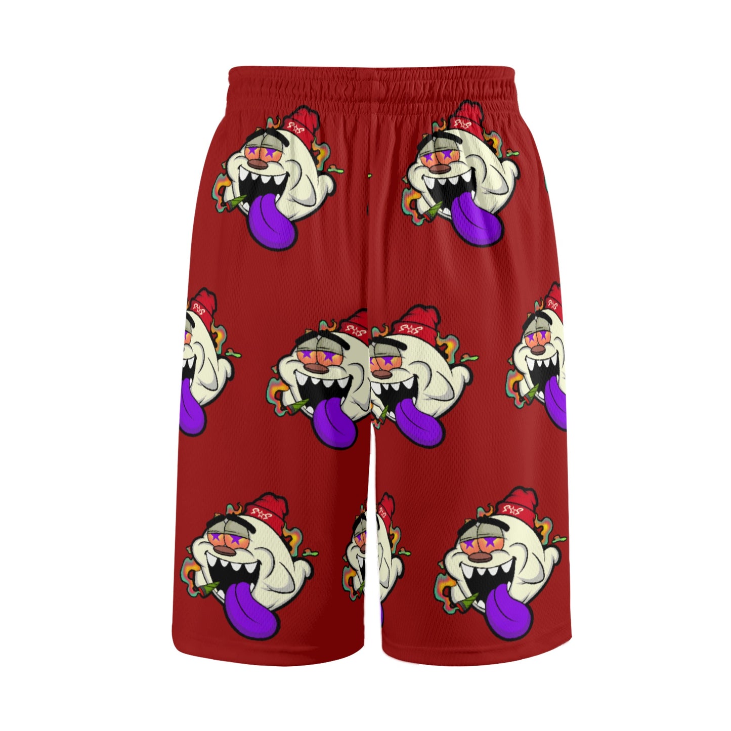 G.S.G Ghost Star Ghouls S.O.S Ghost Edition Mens Maroon Basketball Shorts