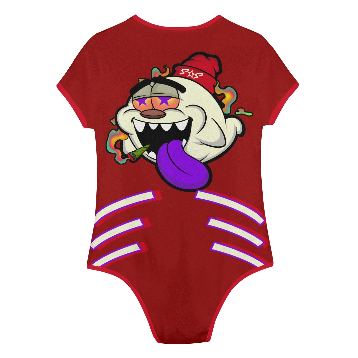 G.S.G Ghost Star Girl Maroon Edition Womens Soft Short Sleeve Bodysuit