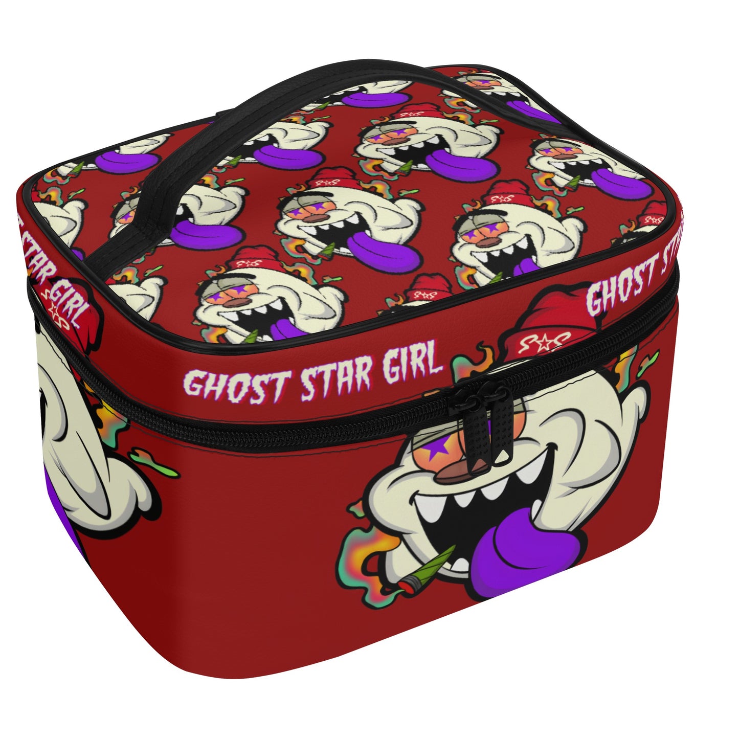 G.S.G Ghost Star Girl Maroon Leather Cosmetic Bag