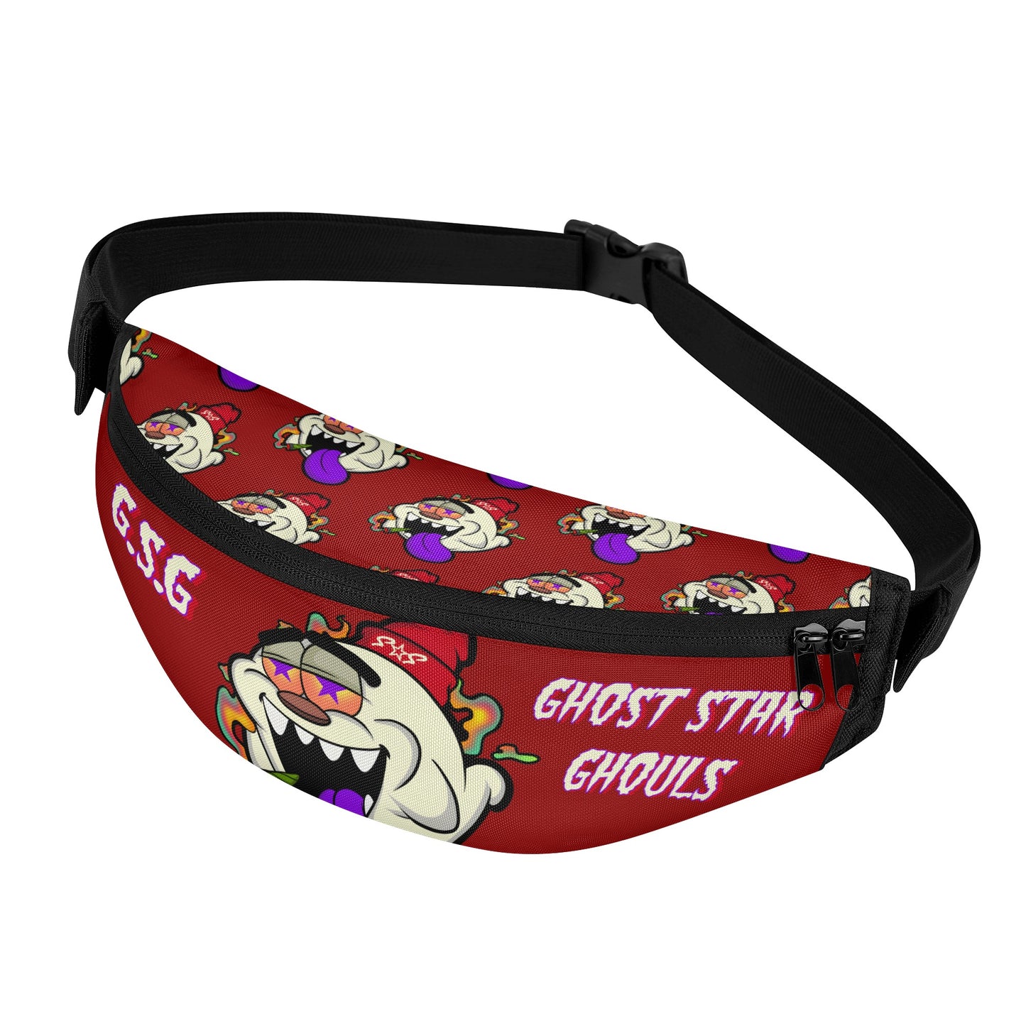 G.S.G Ghost Star Ghouls Maroon Fanny Pack